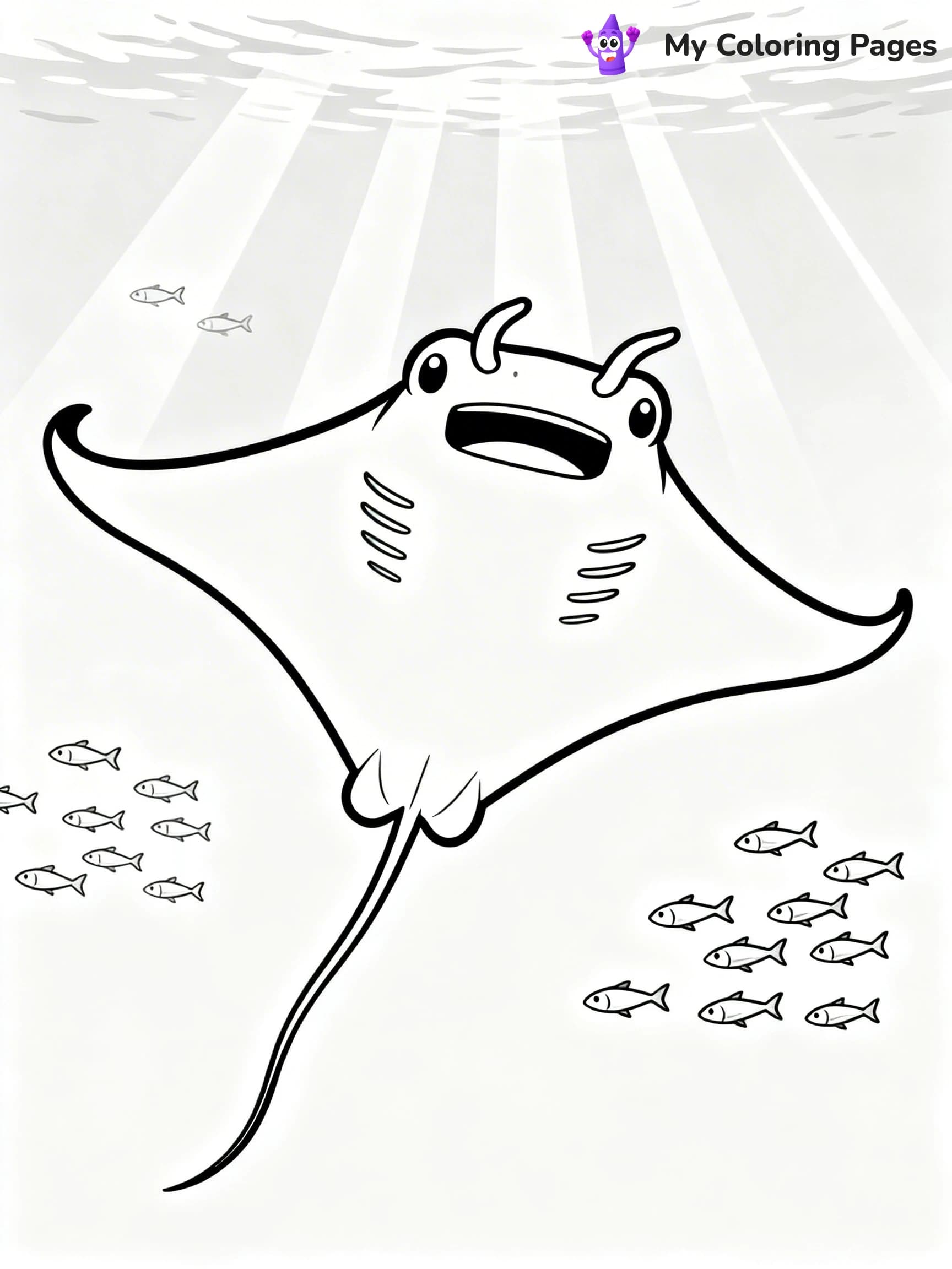 Manta Ray Coloring Pages - 8