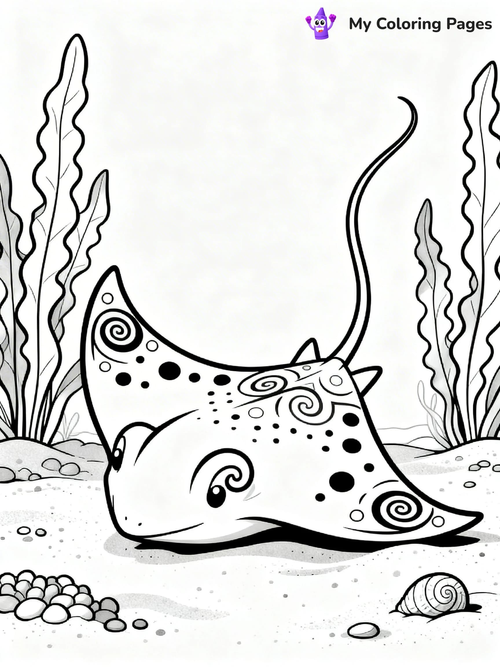 Manta Ray Coloring Pages - 1