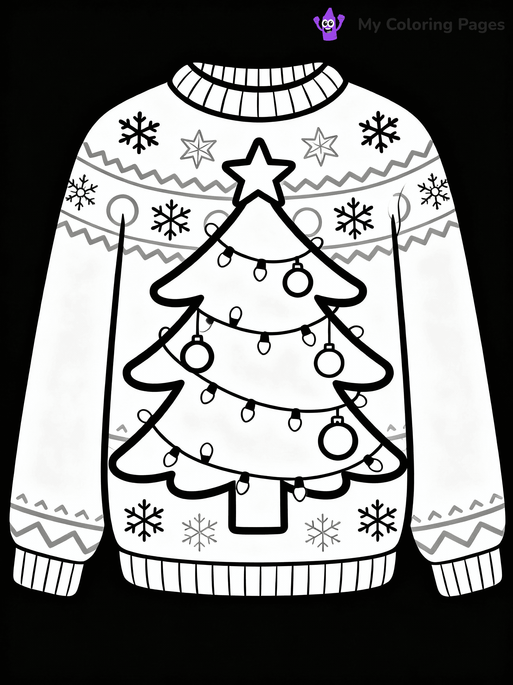 Ugly Sweater Coloring Pages - 19