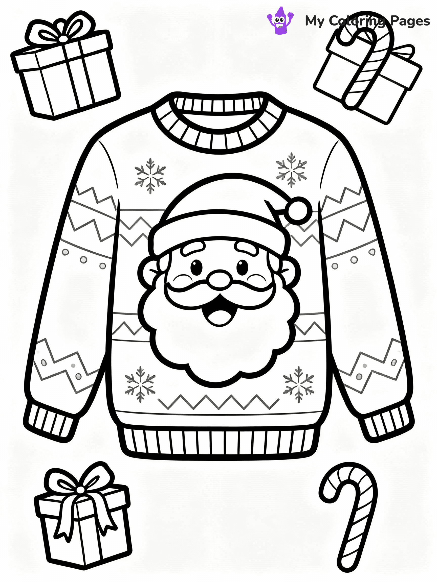 Ugly Sweater Coloring Pages - 1