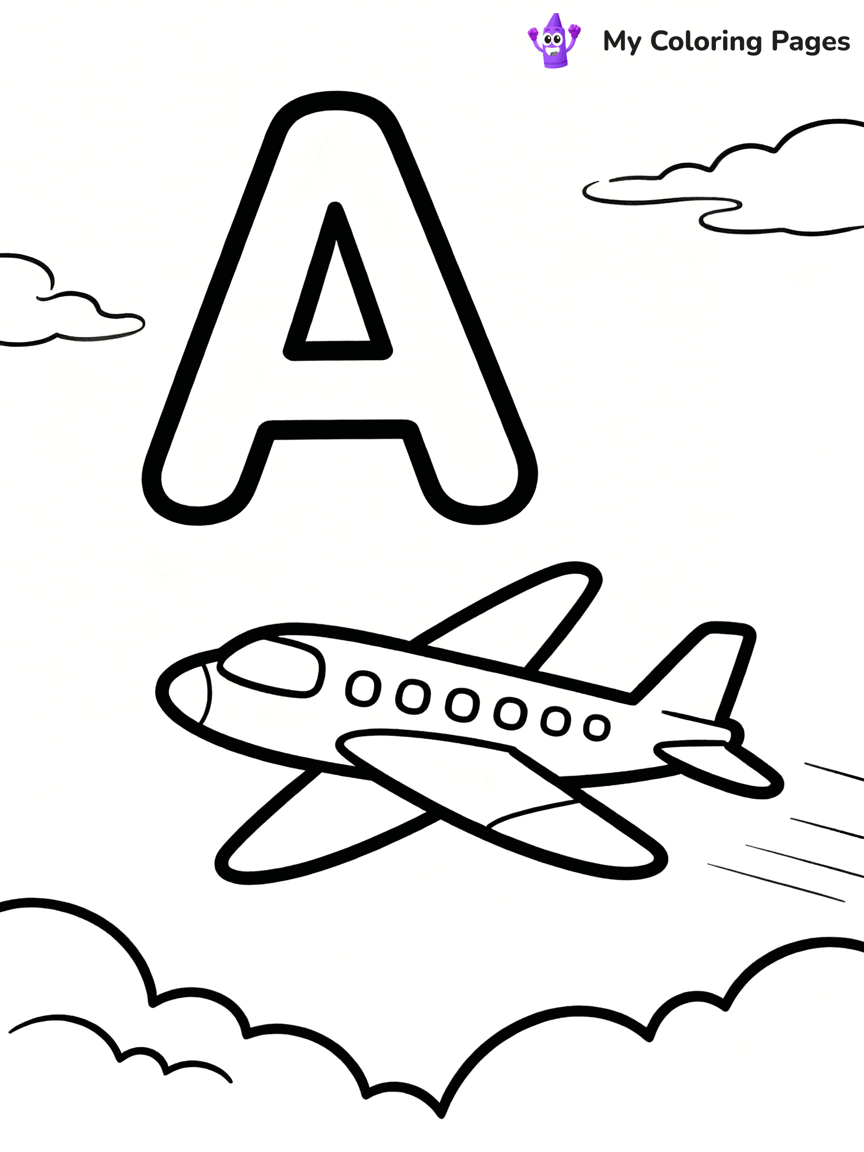 Alphabet Letter A Coloring Pages - 24