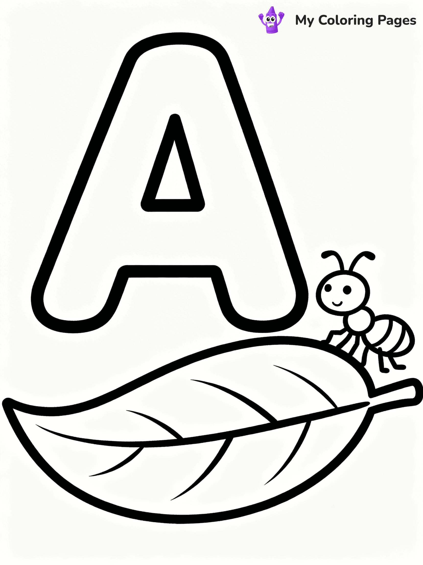 Alphabet Letter A Coloring Pages - 18