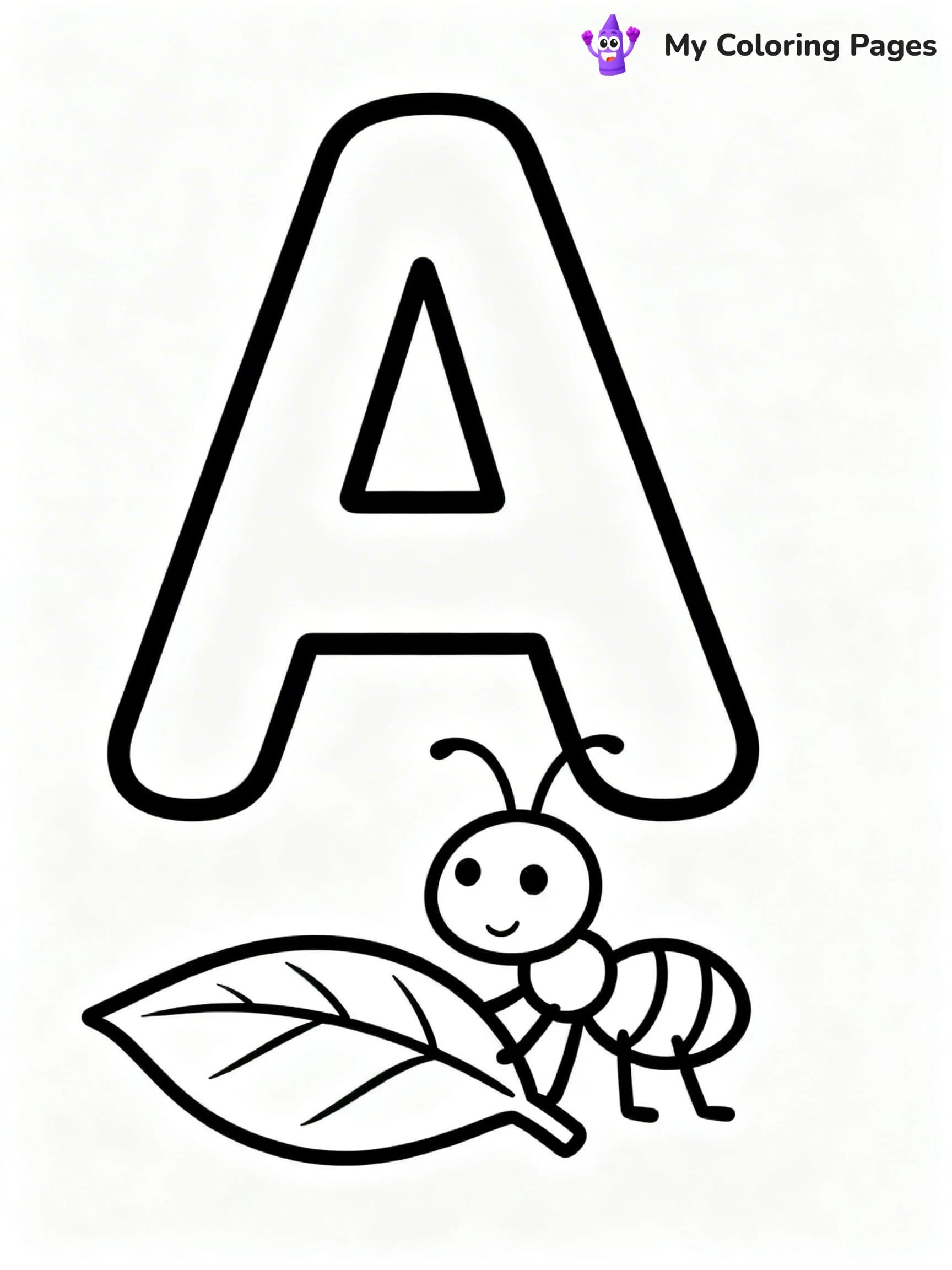 Alphabet Letter A Coloring Pages - 16