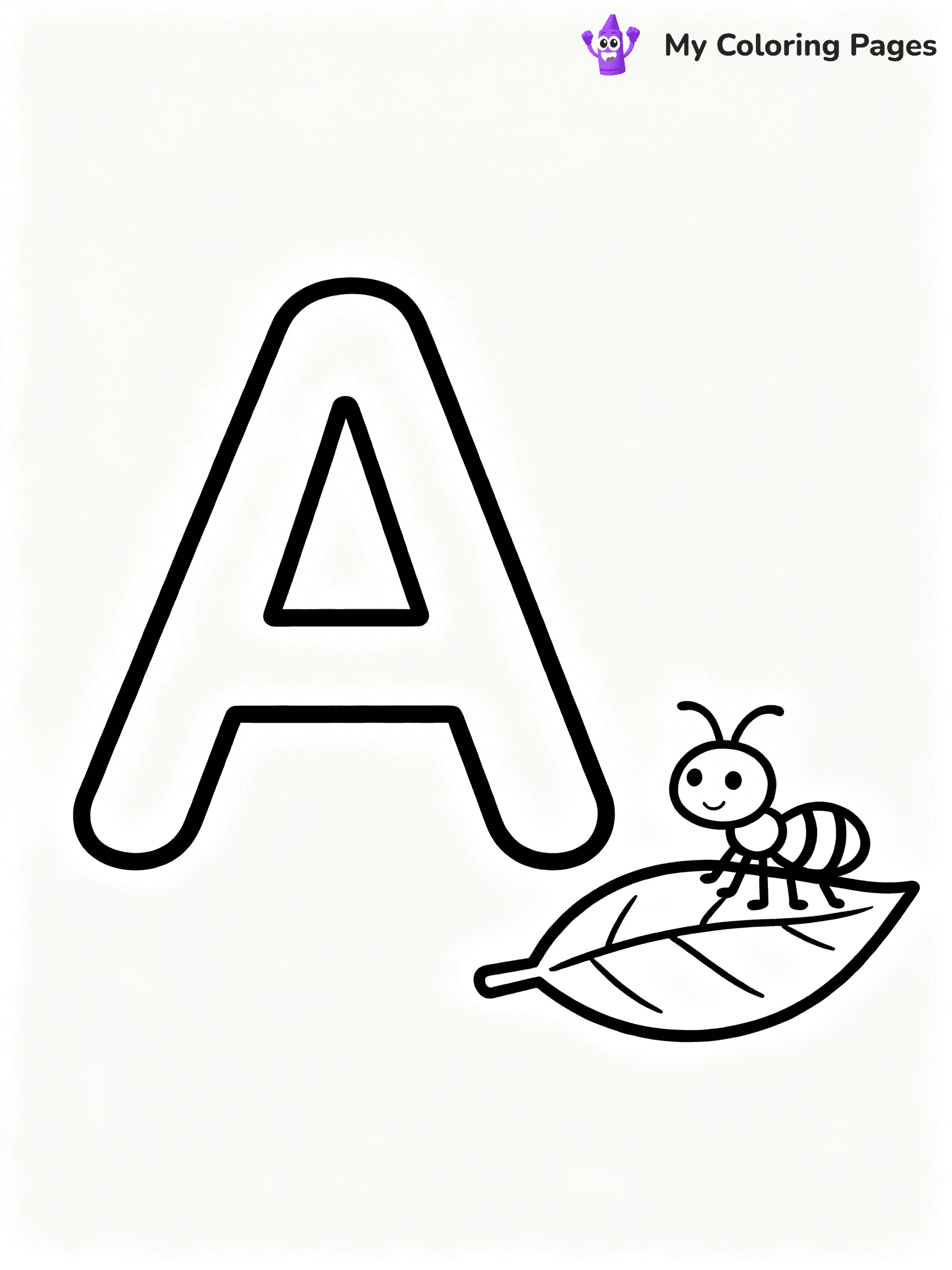 Alphabet Letter A Coloring Pages - 14