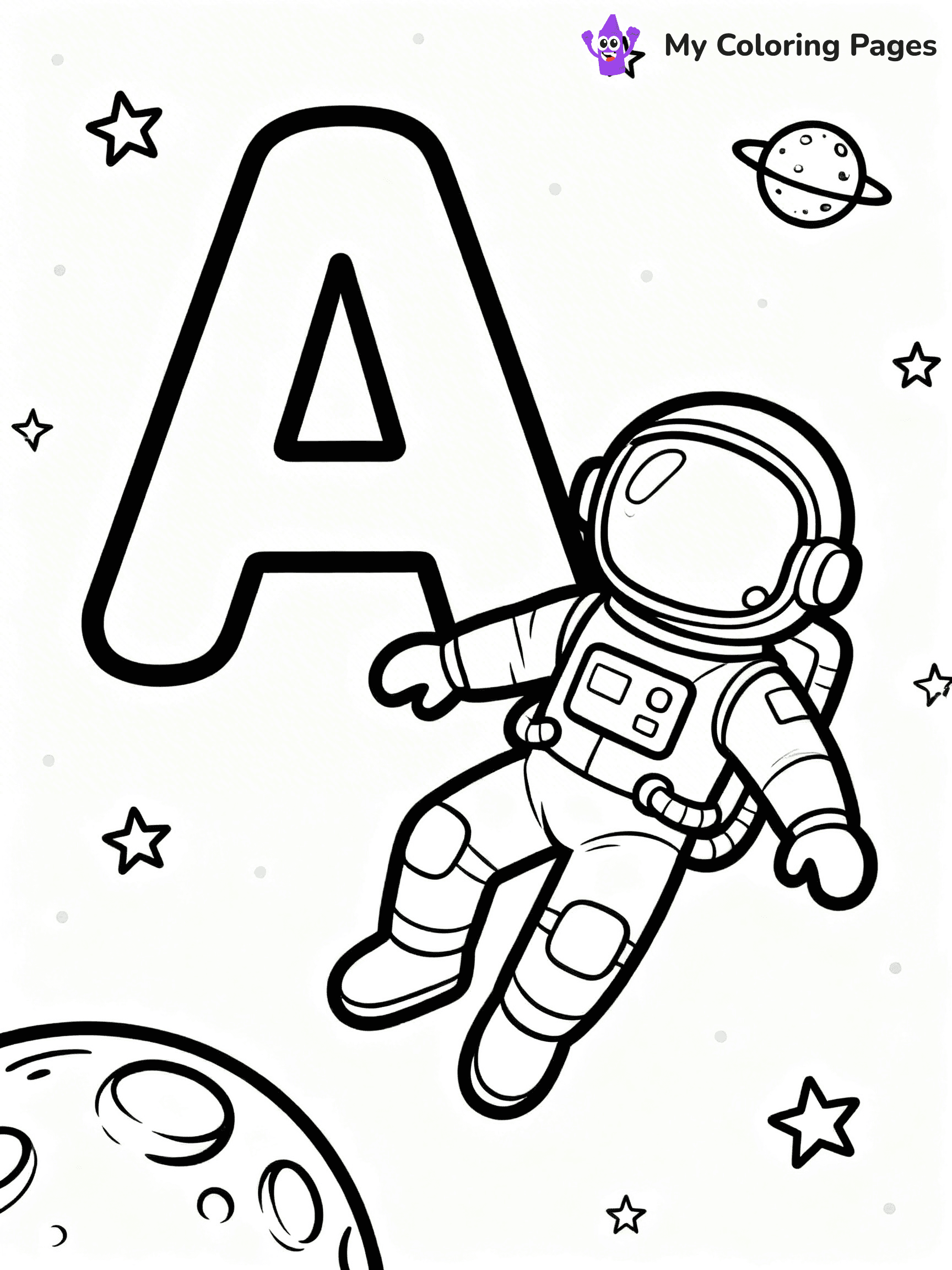 Alphabet Letter A Coloring Pages - 12