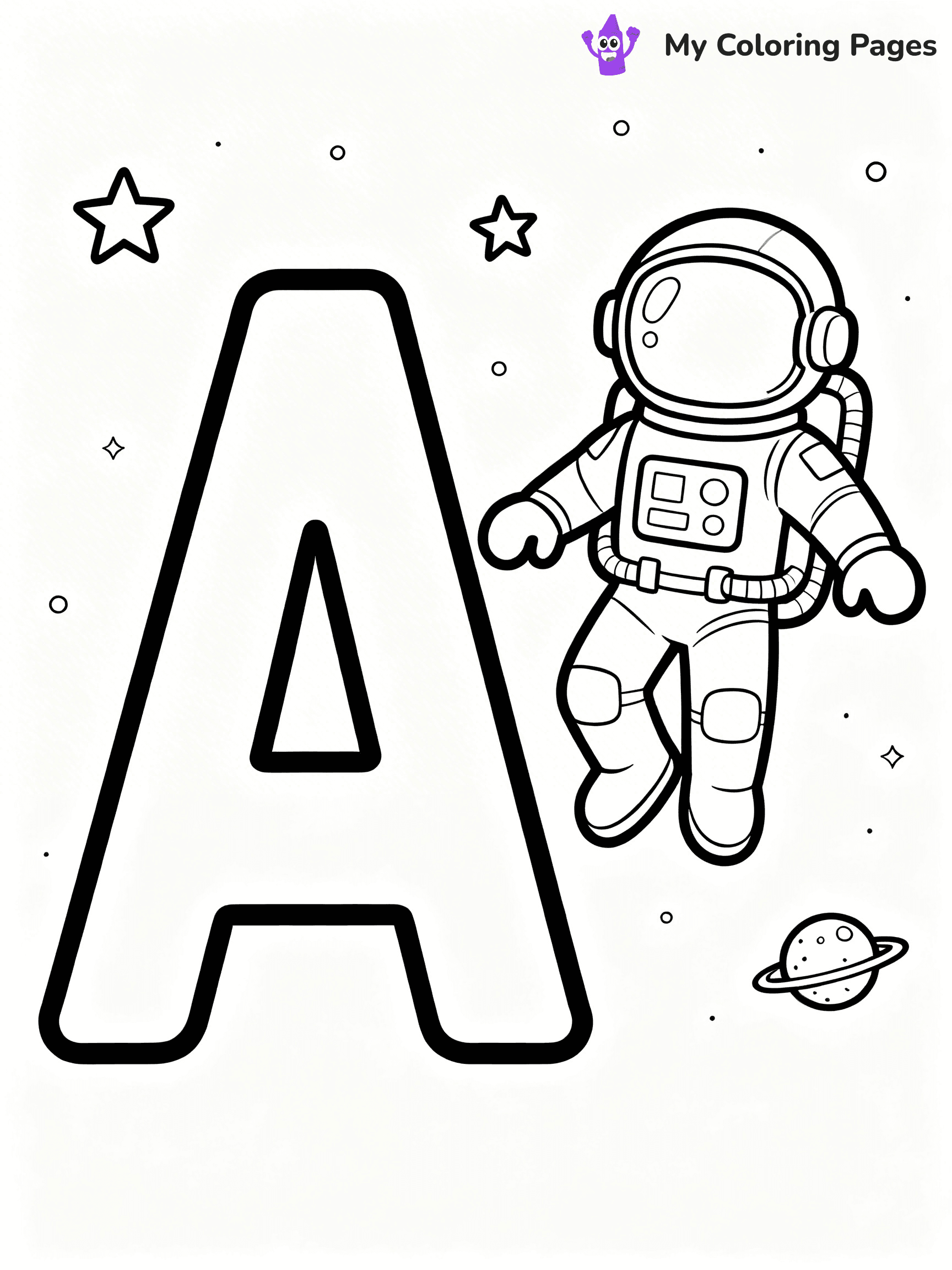Alphabet Letter A Coloring Pages - 11