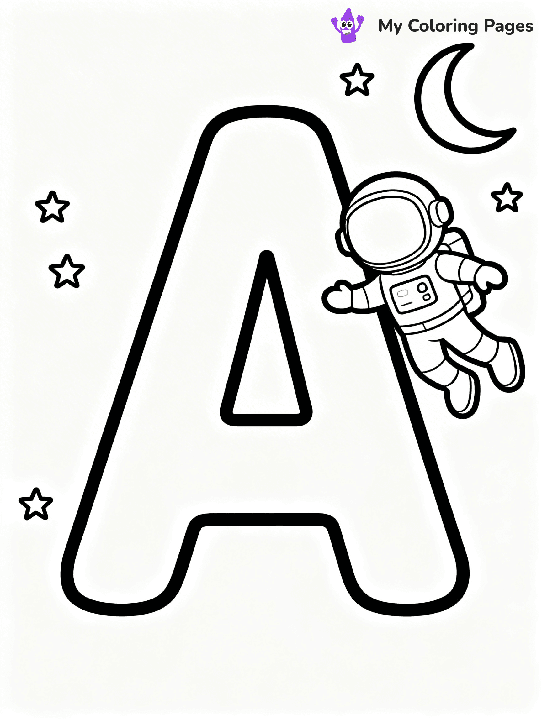 Alphabet Letter A Coloring Pages - 10