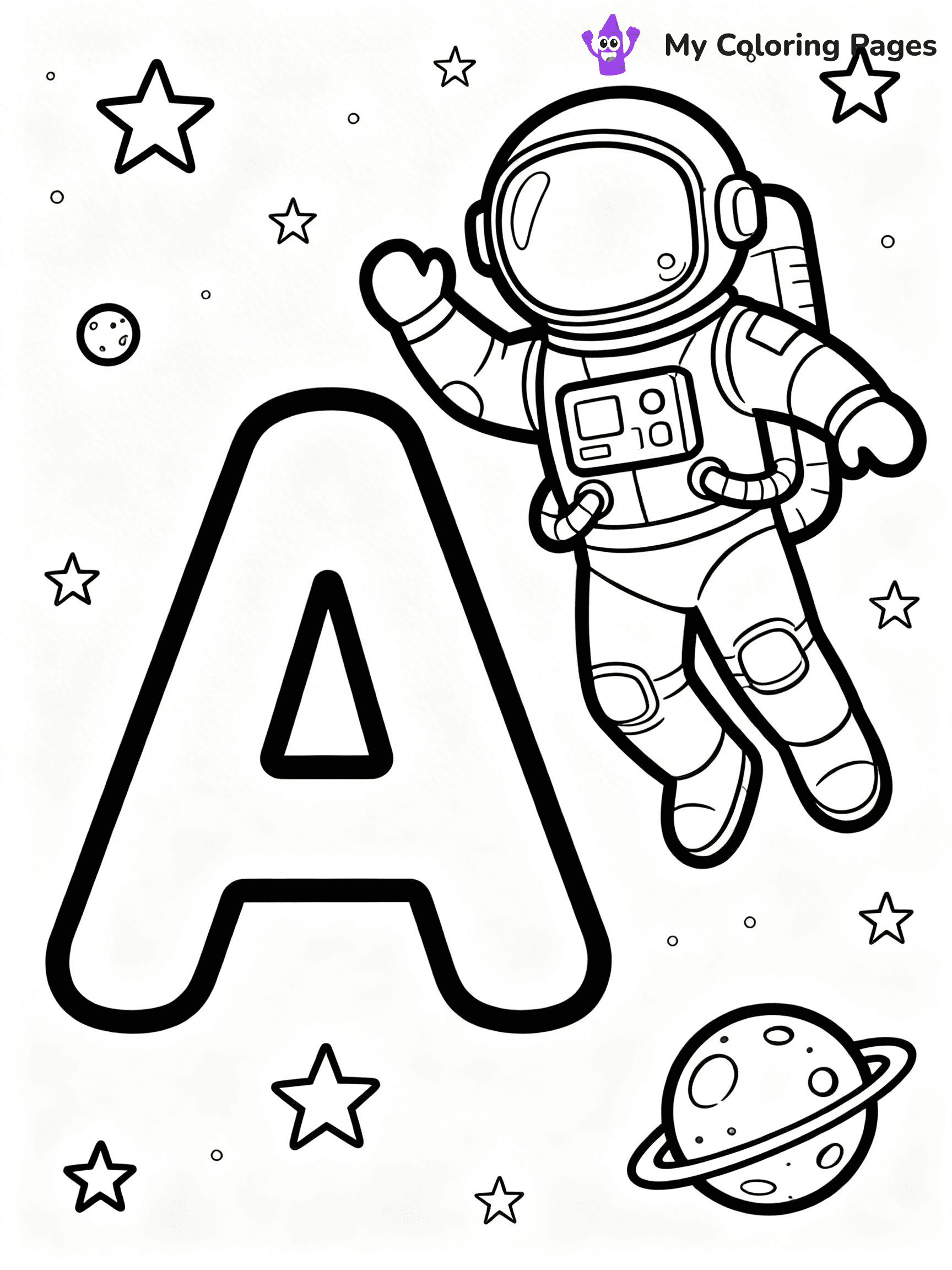 Alphabet Letter A Coloring Pages - 8