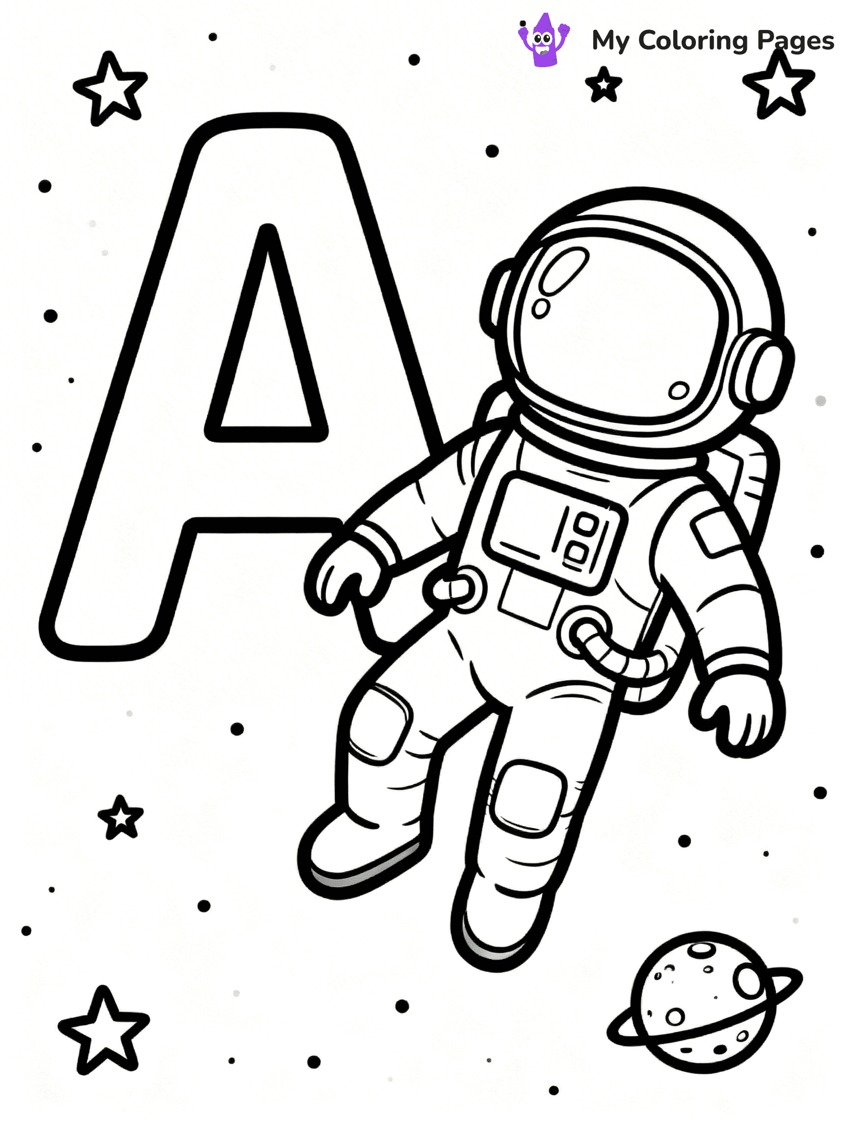 Alphabet Letter A Coloring Pages - 7