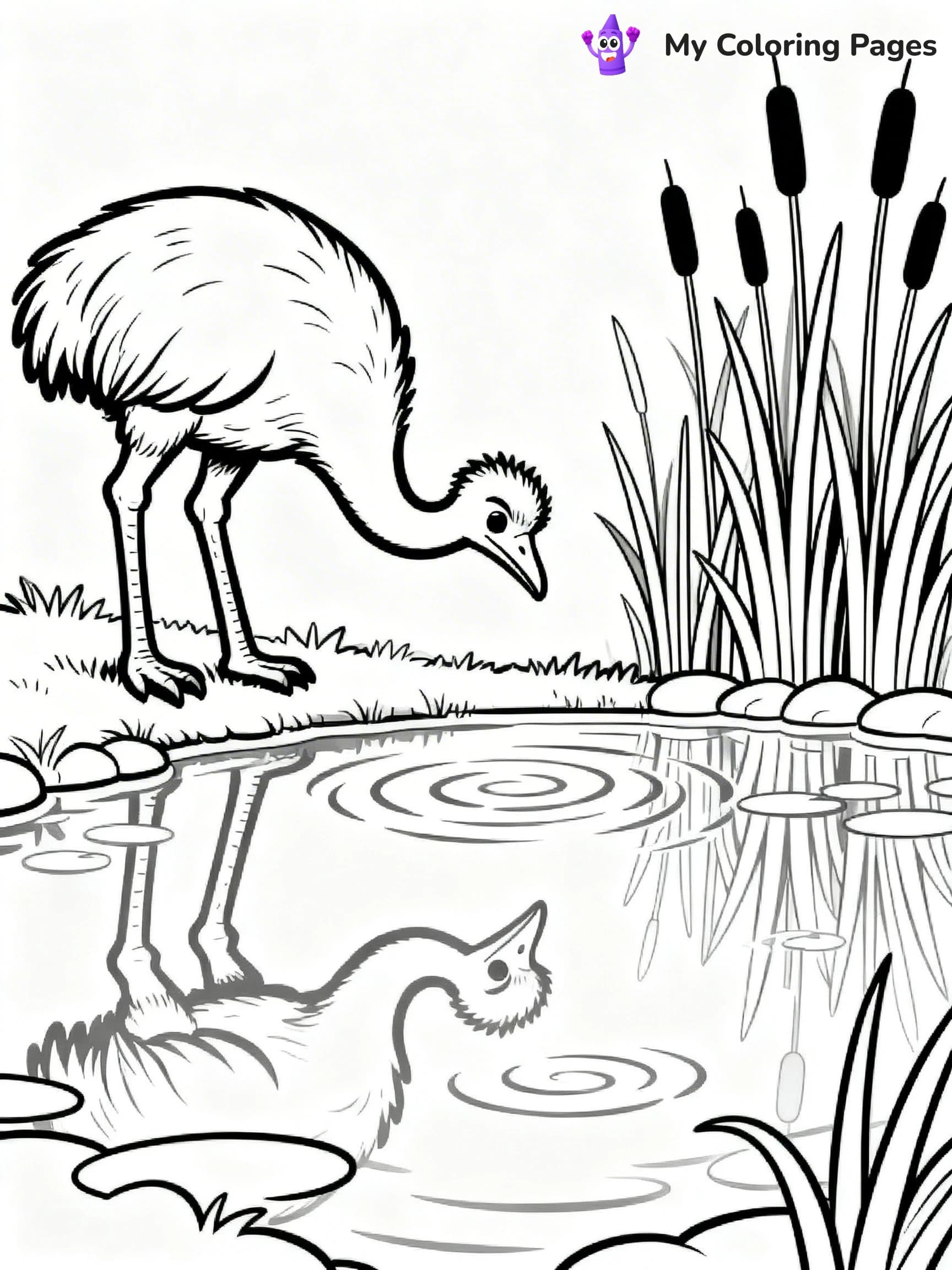 Emu Coloring Pages - 9