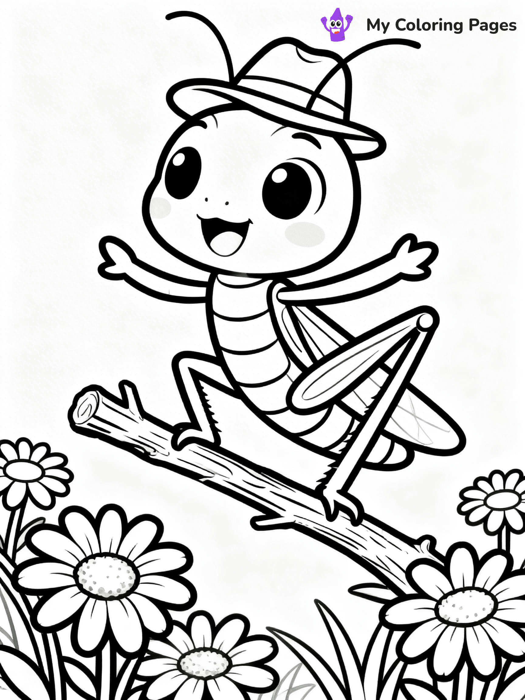 Grasshopper Coloring Pages - 19