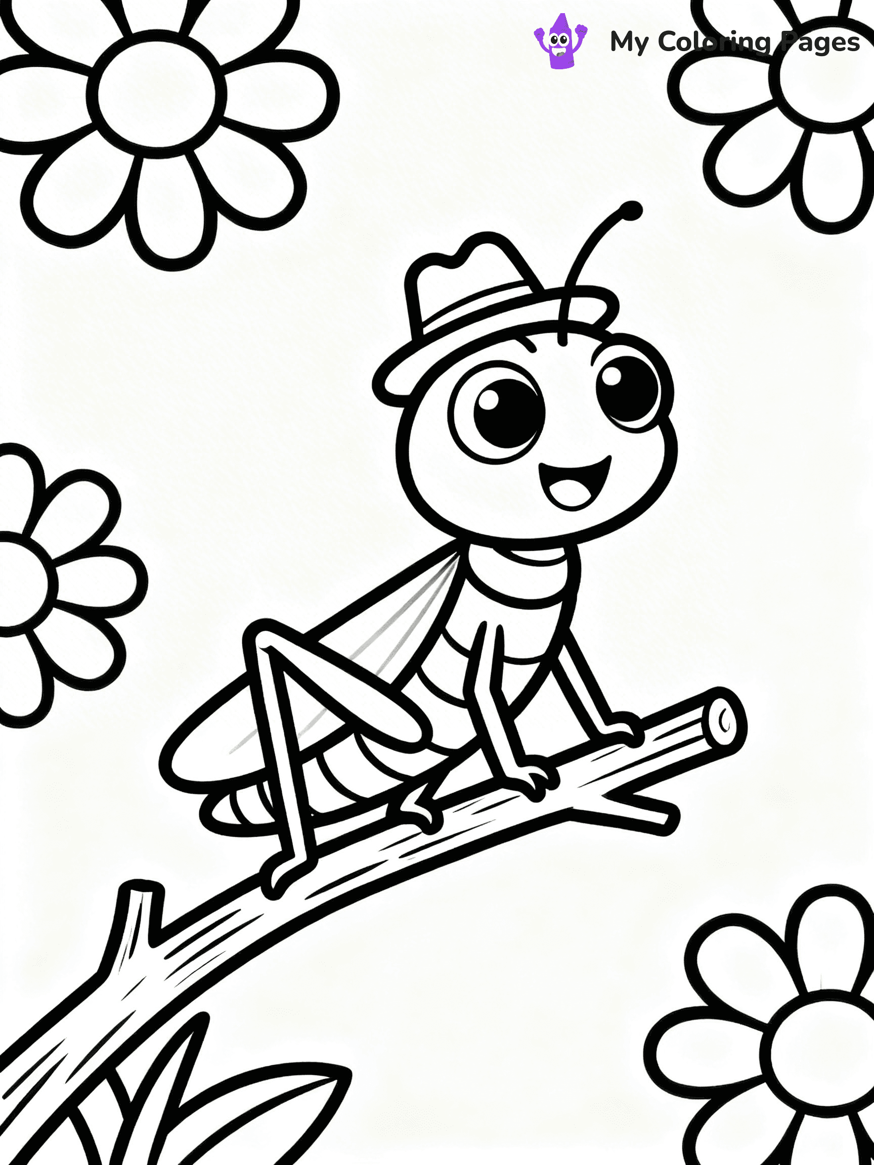 Grasshopper Coloring Pages - 17