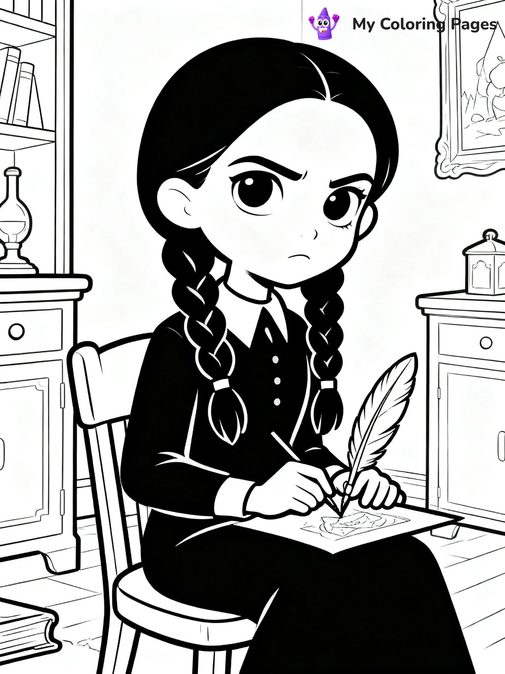 Wednesday Addams Coloring Pages - 4