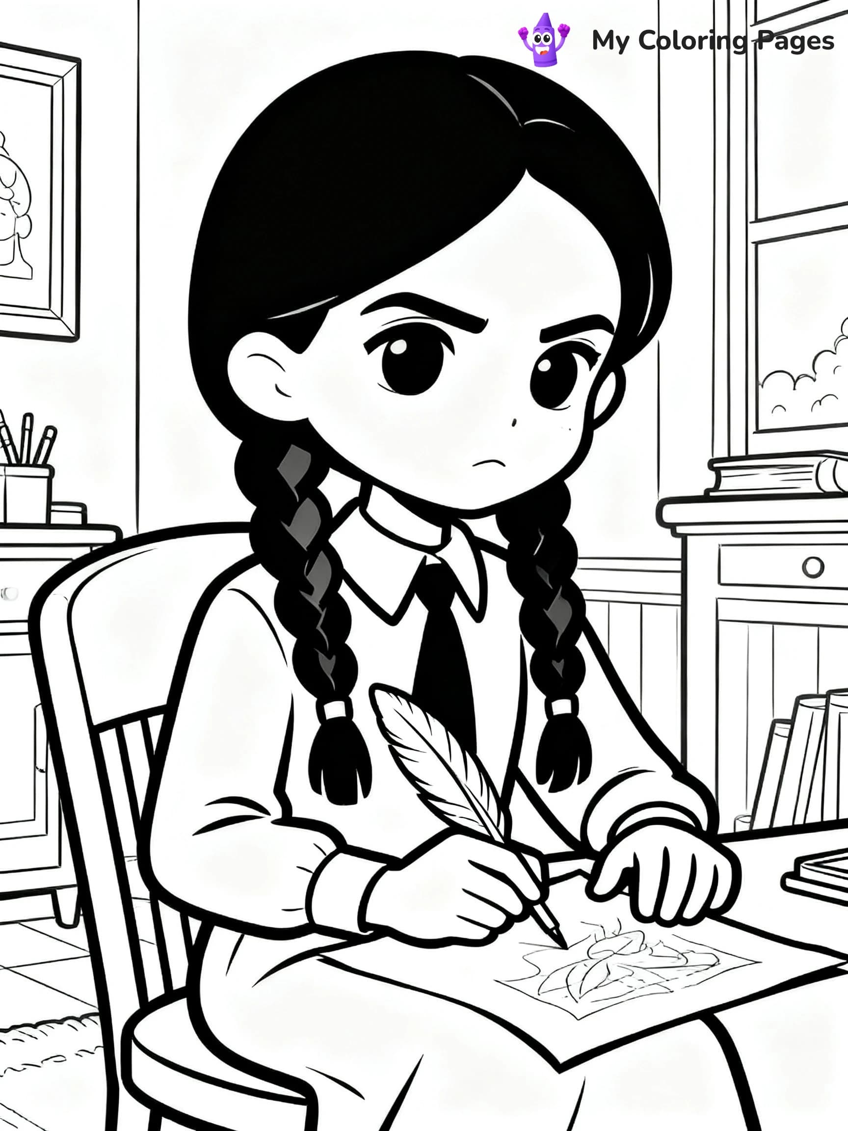Wednesday Addams Coloring Pages - 2