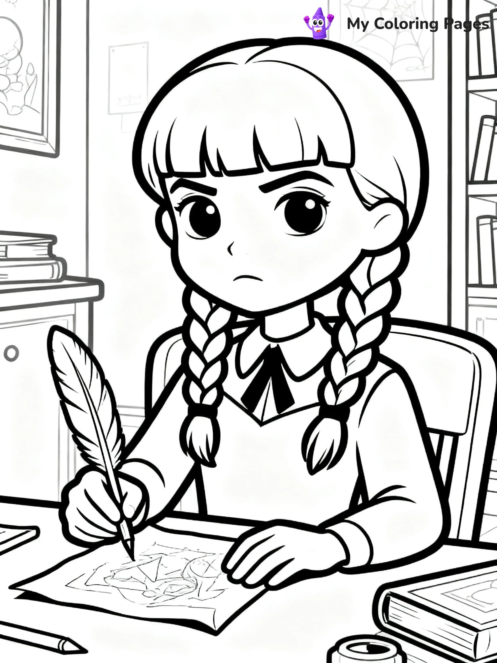 Wednesday Addams Coloring Pages - 1