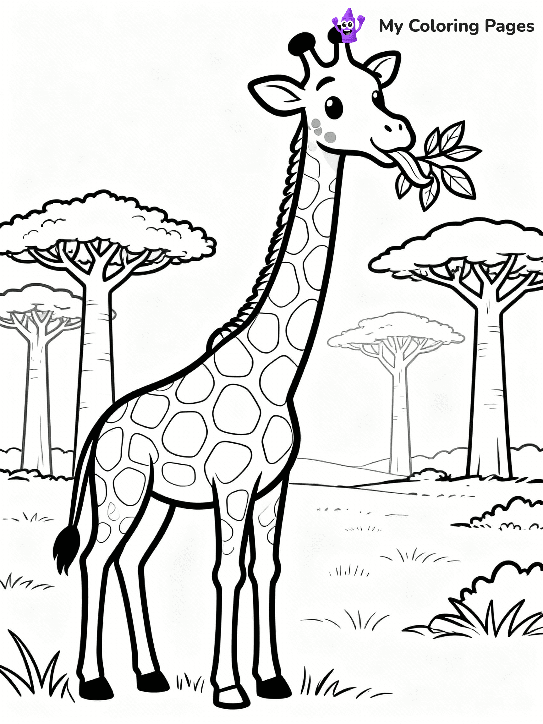 Giraffe Coloring Pages - 47