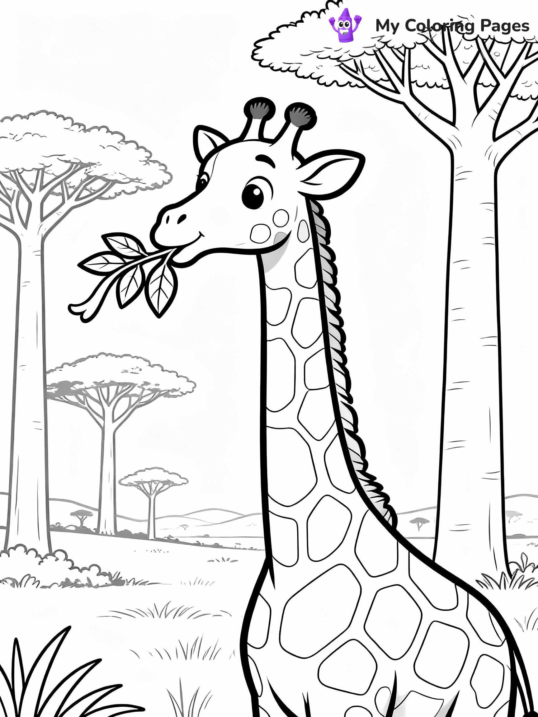 Giraffe Coloring Pages - 45