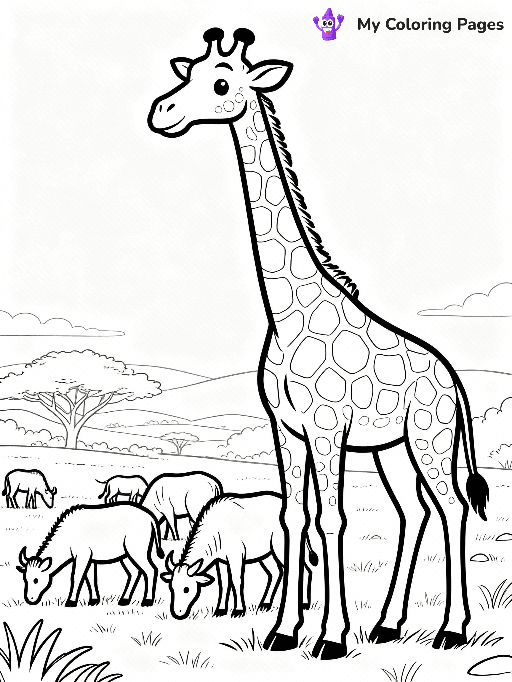 Giraffe Coloring Pages - 36
