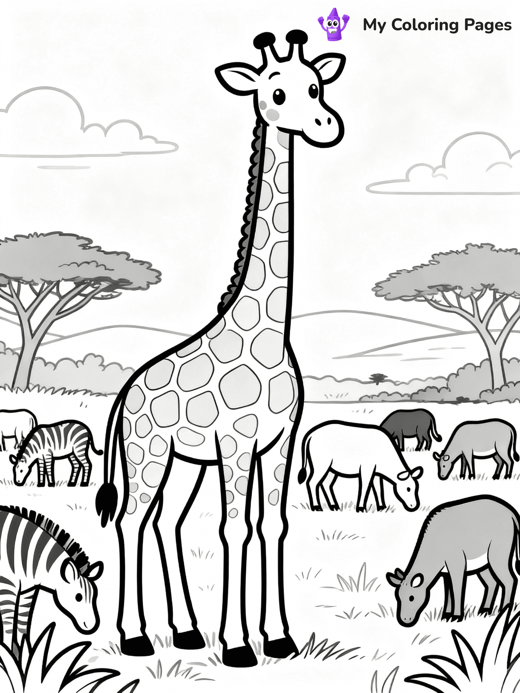 Giraffe Coloring Pages - 35