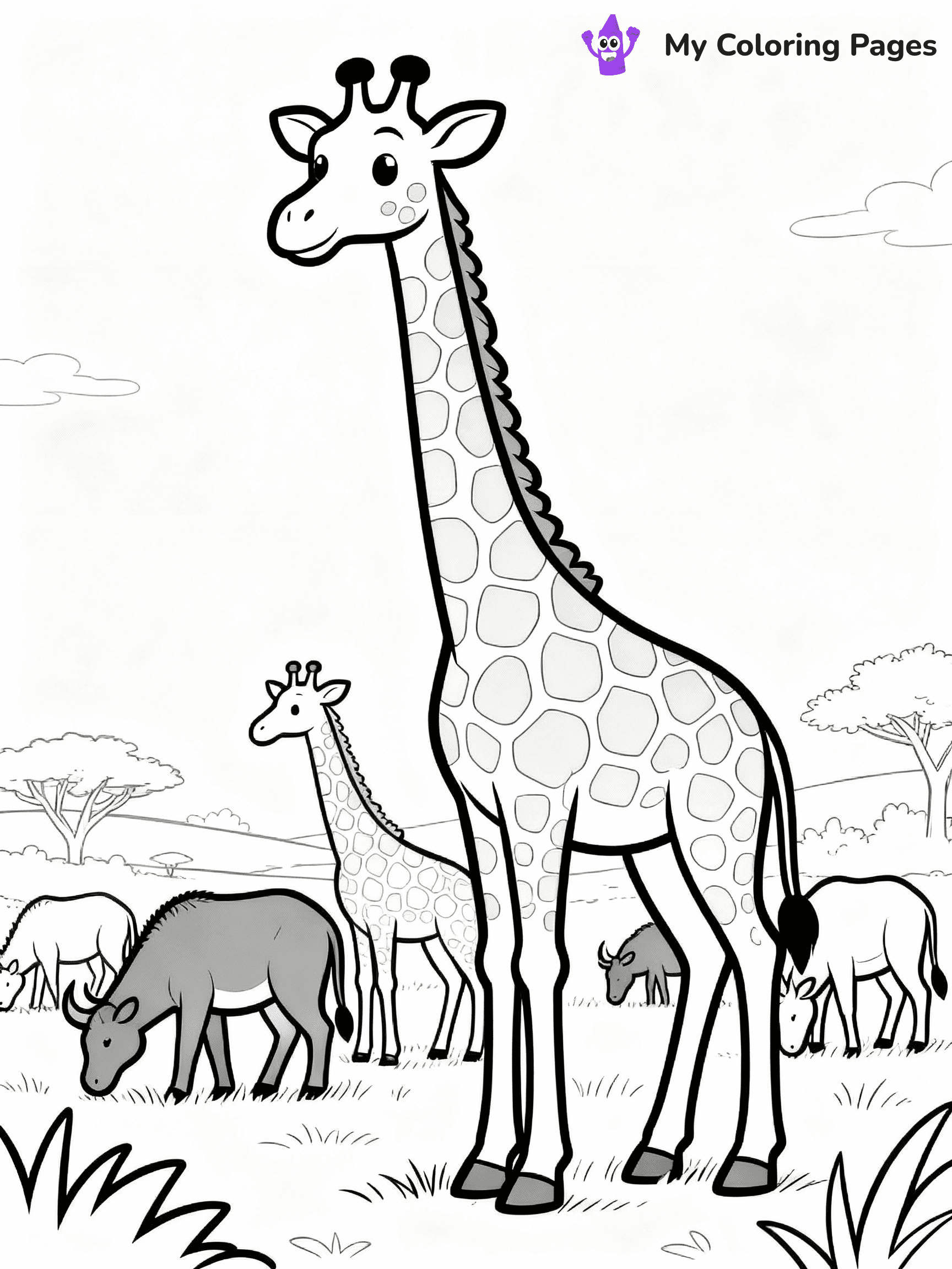 Giraffe Coloring Pages - 34