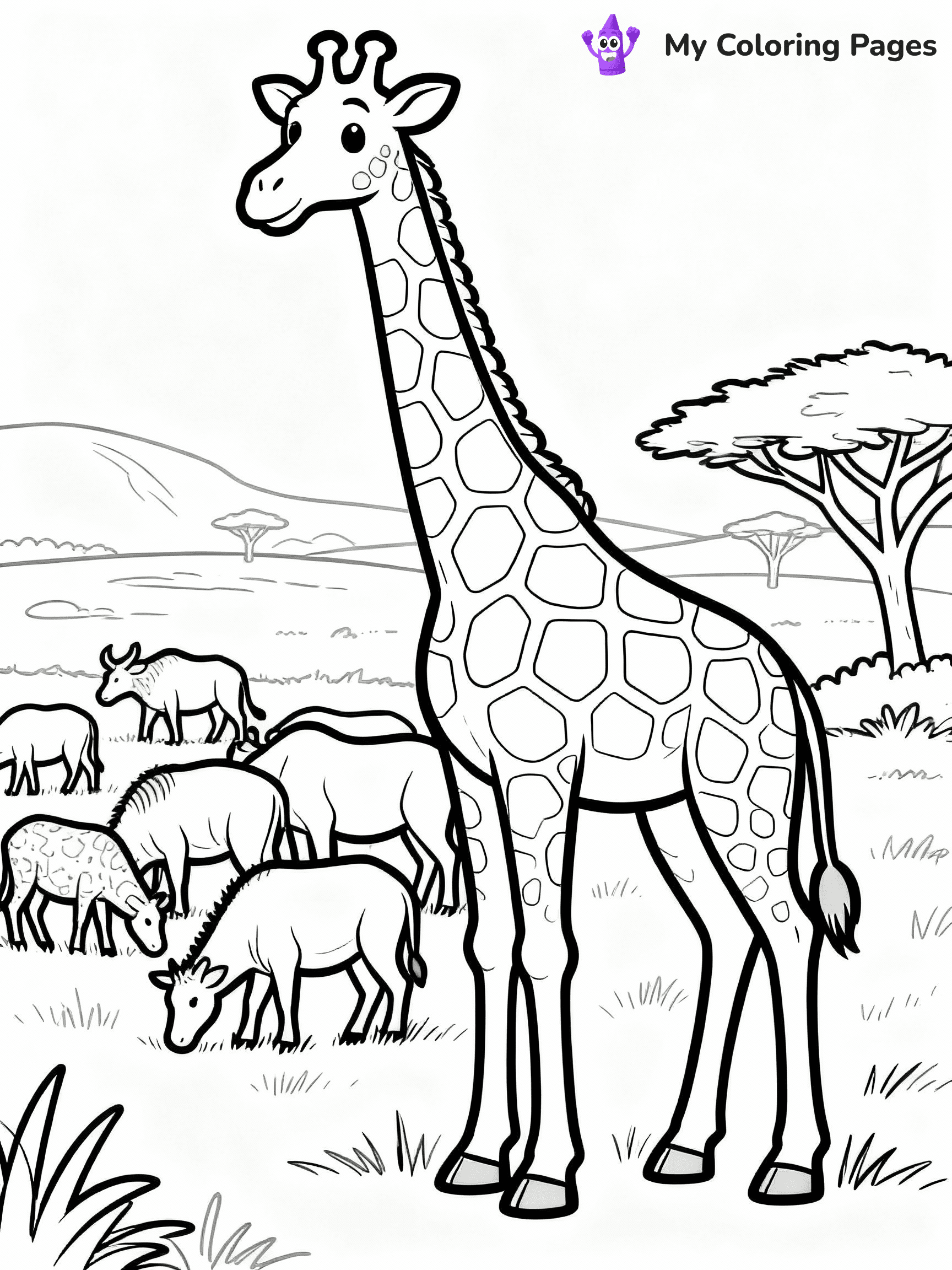 Giraffe Coloring Pages - 33
