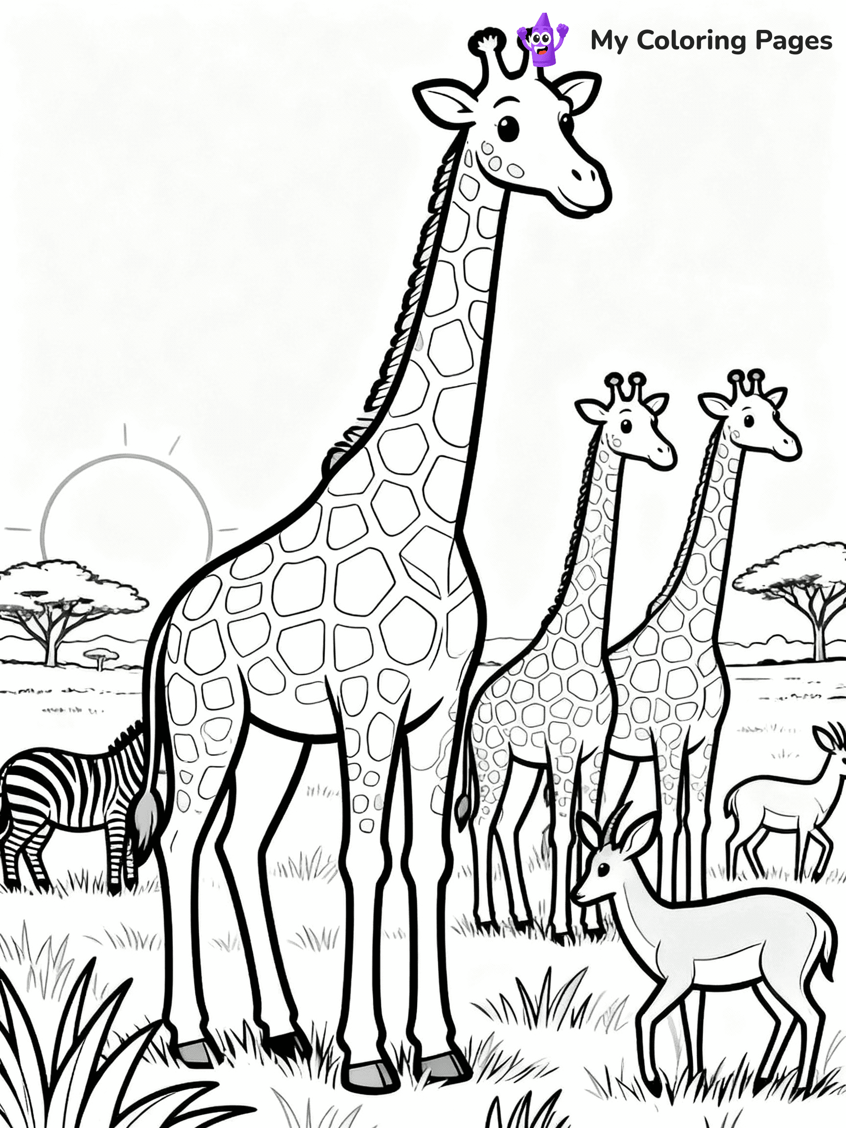 Giraffe Coloring Pages - 31