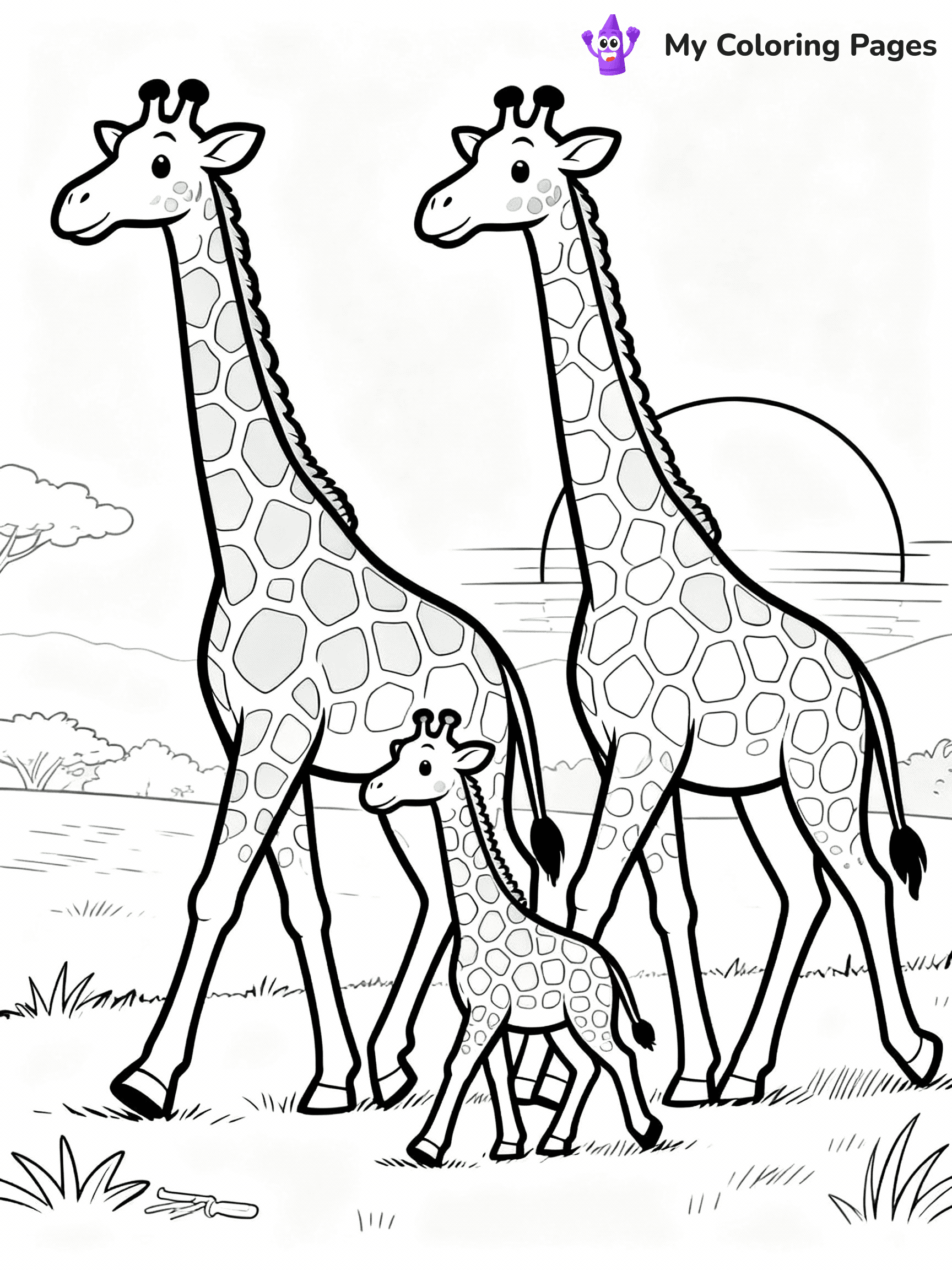 Giraffe Coloring Pages - 13