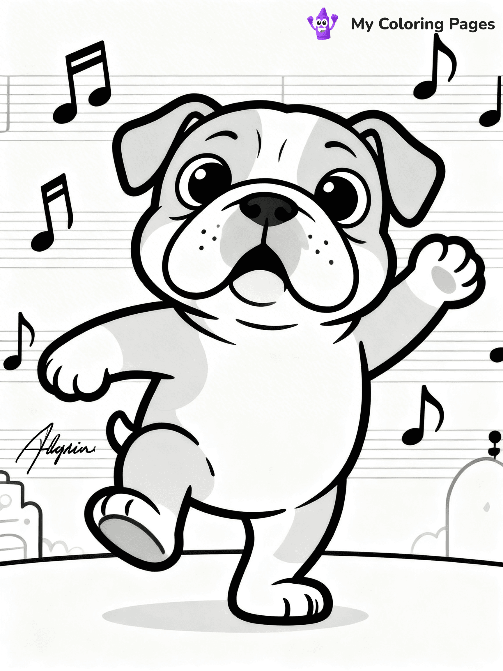 English Bulldog Coloring Pages - 9