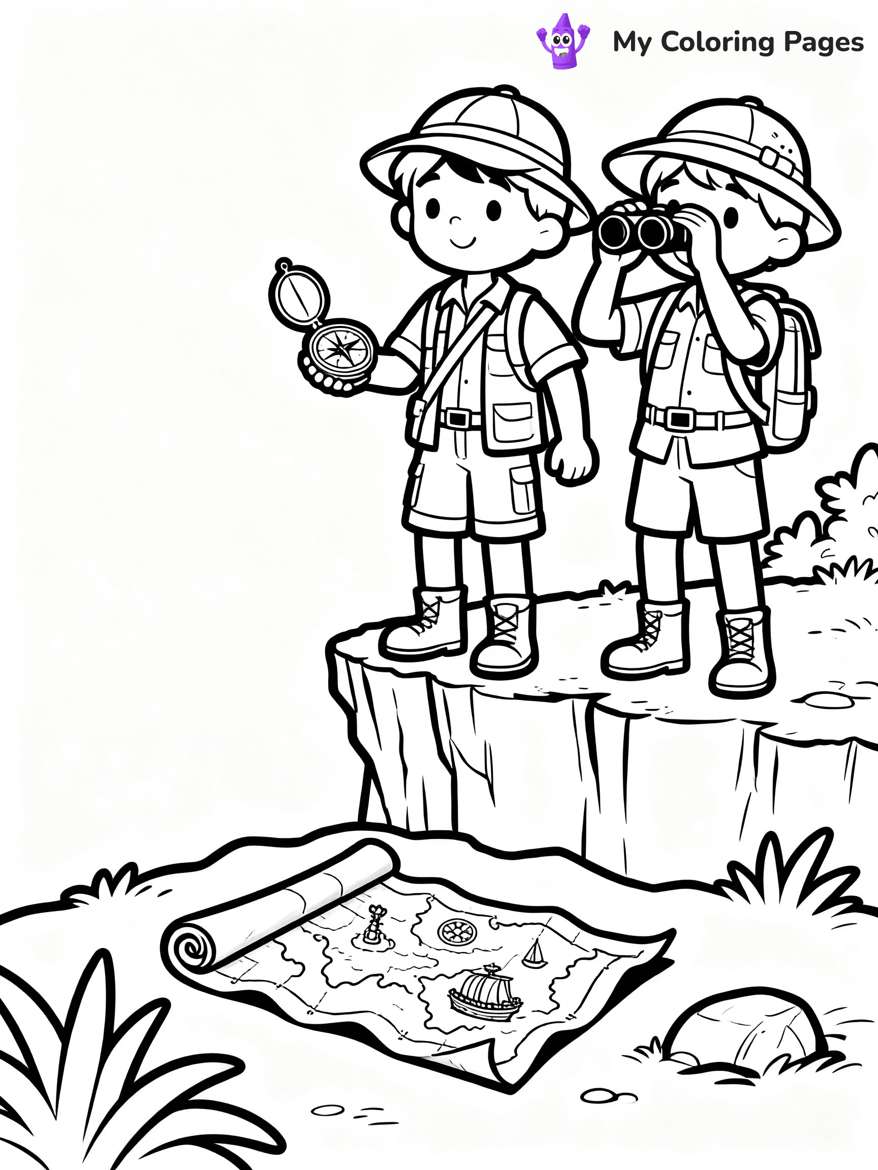 Treasure Map Coloring Pages - 2