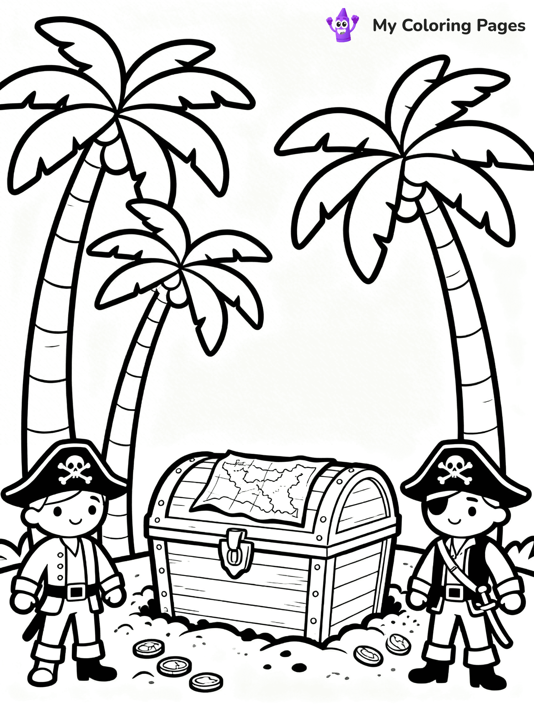 Treasure Map Coloring Pages - 1