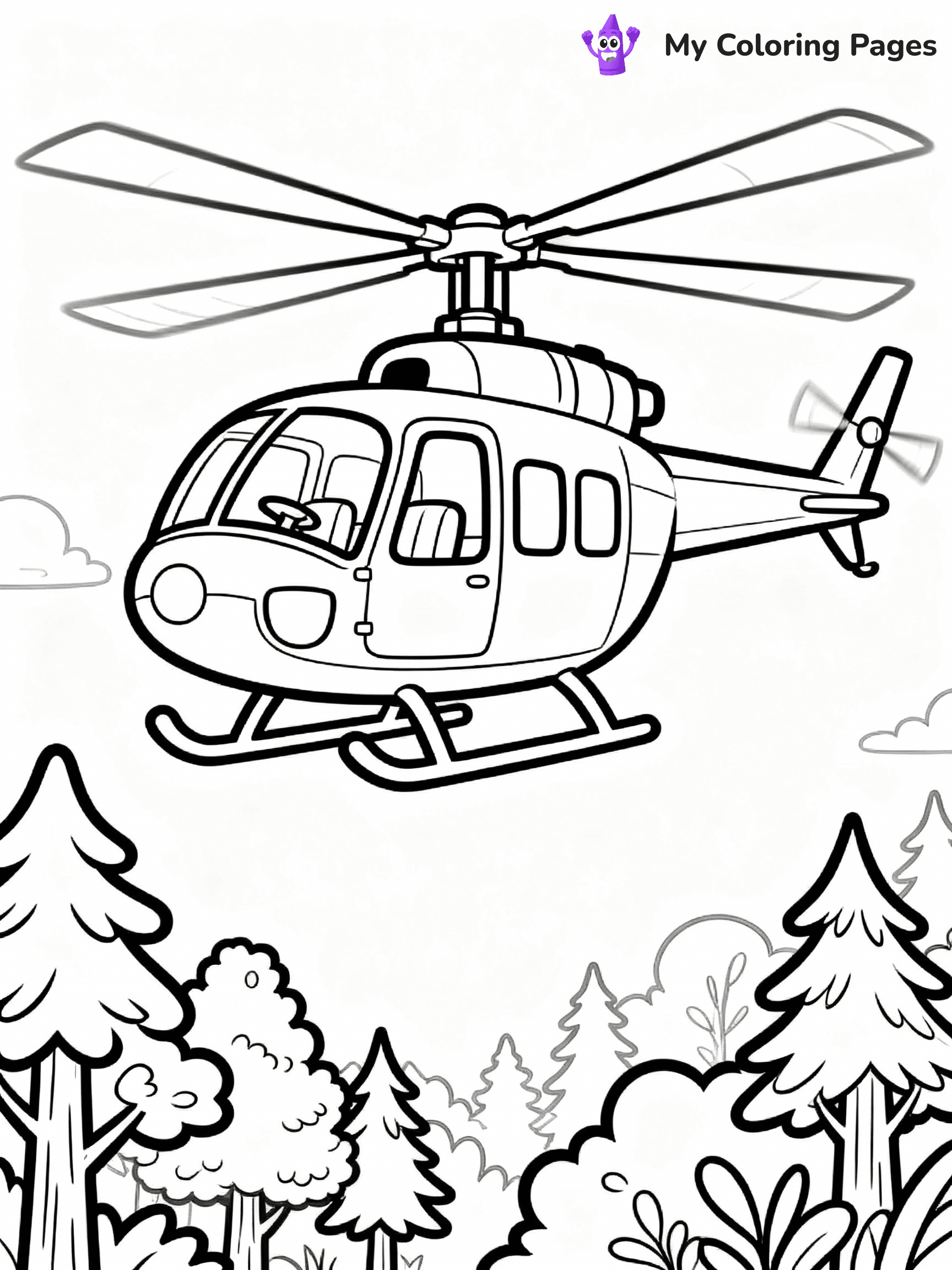 Helicopter Coloring Pages - 18