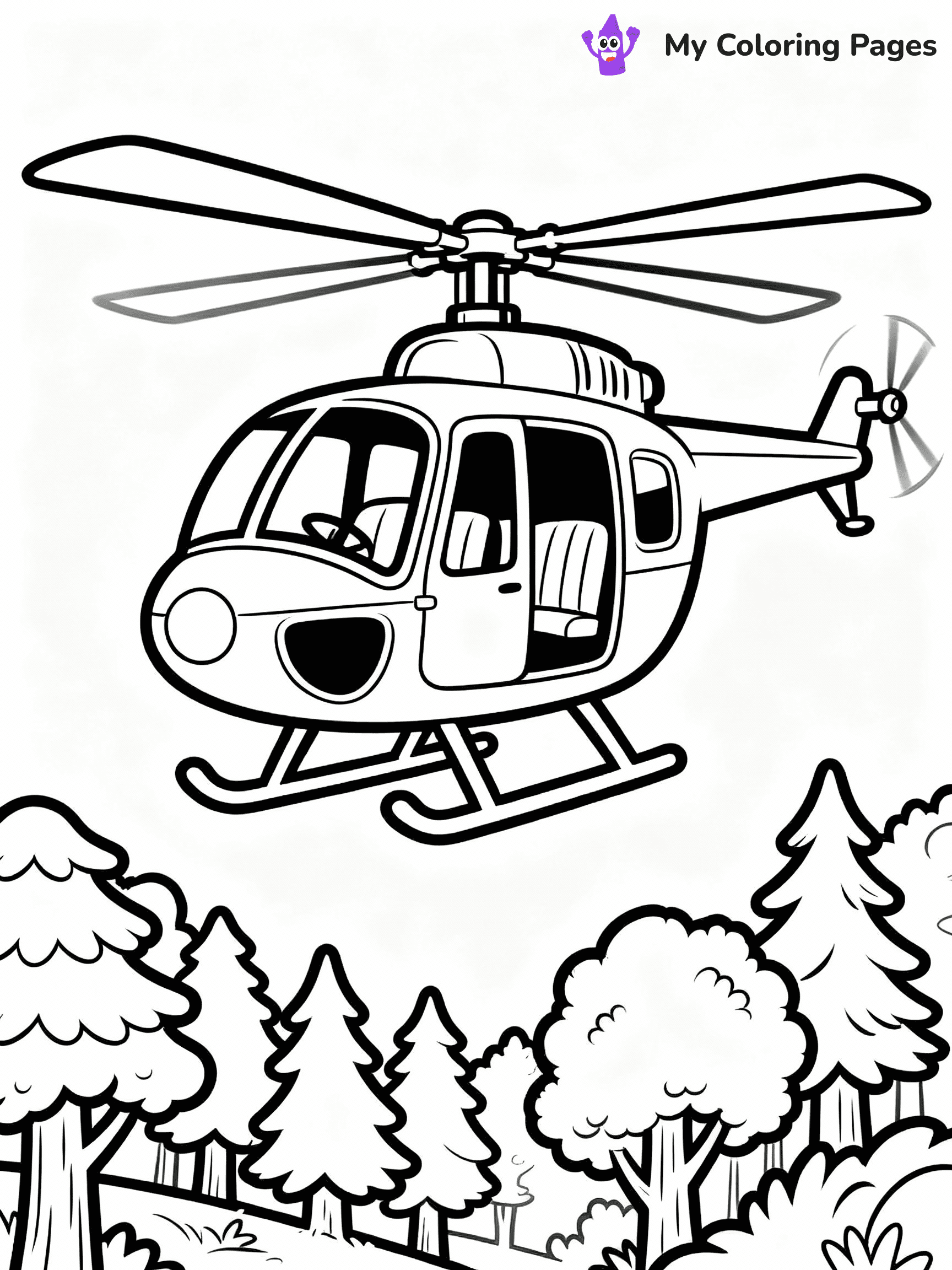 Helicopter Coloring Pages - 17