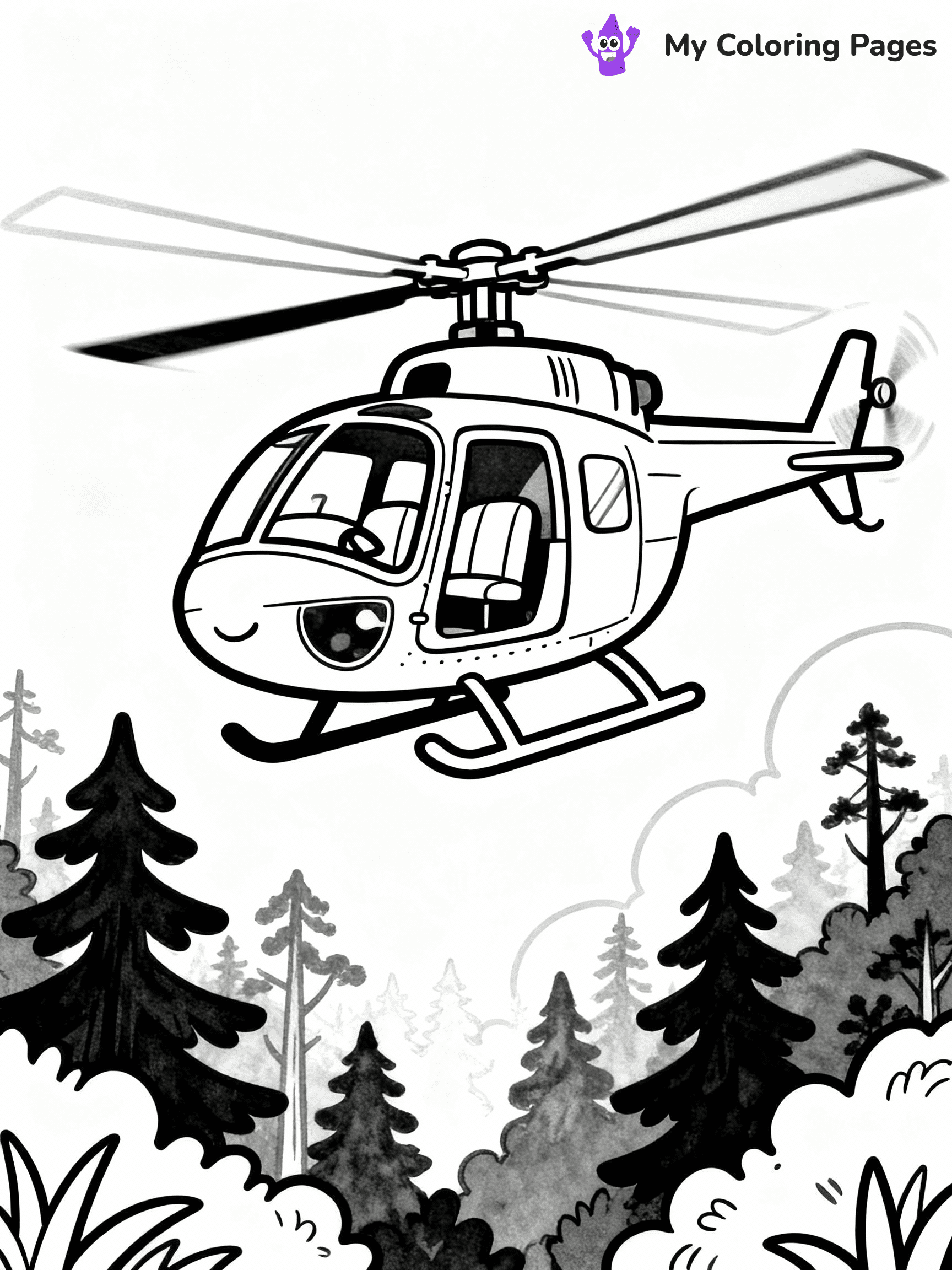 Helicopter Coloring Pages - 15