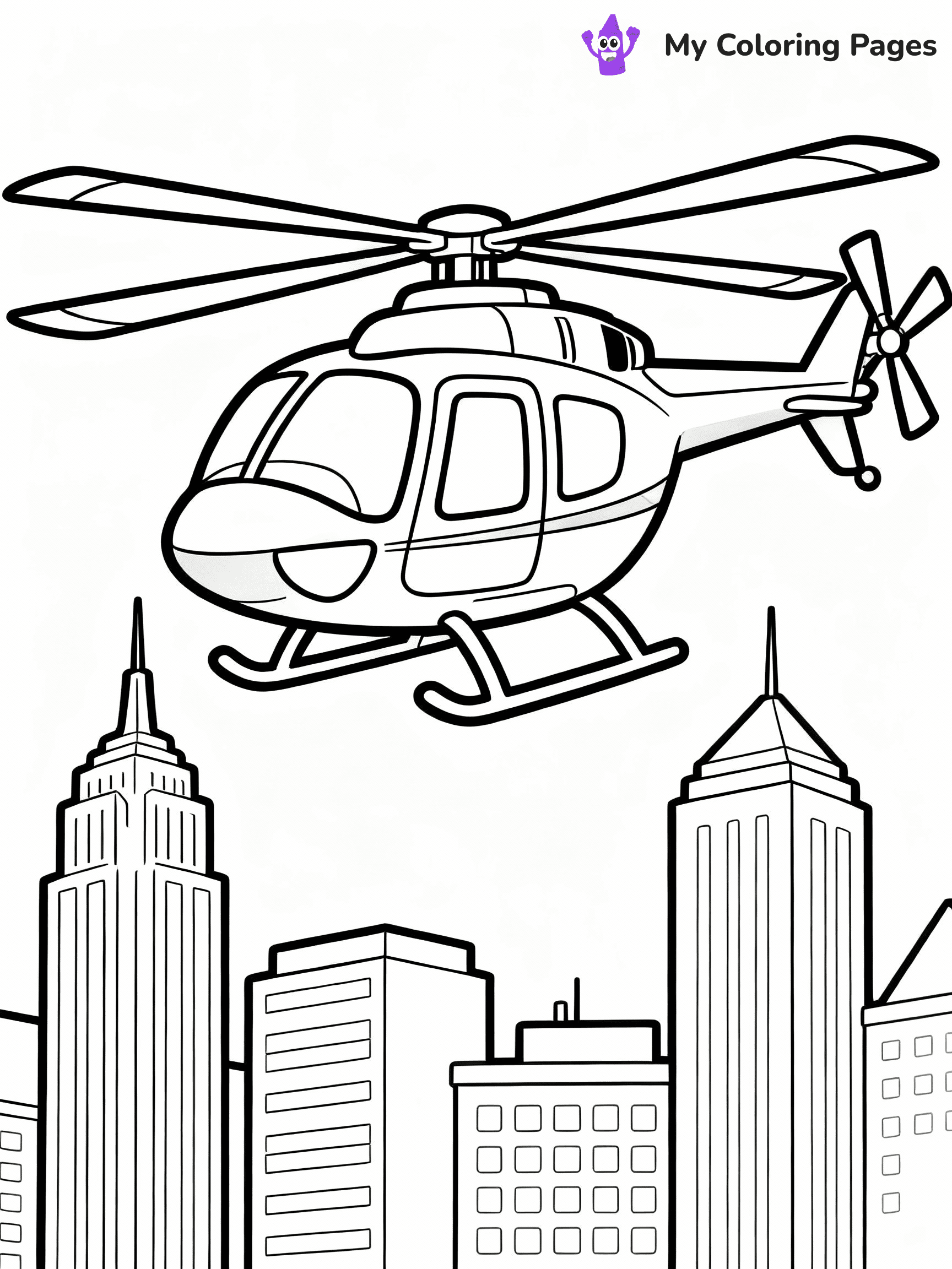 Helicopter Coloring Pages - 3