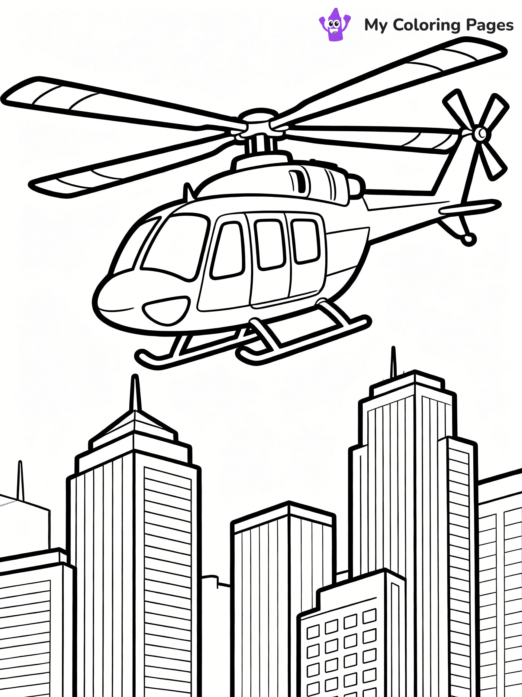 Helicopter Coloring Pages - 2