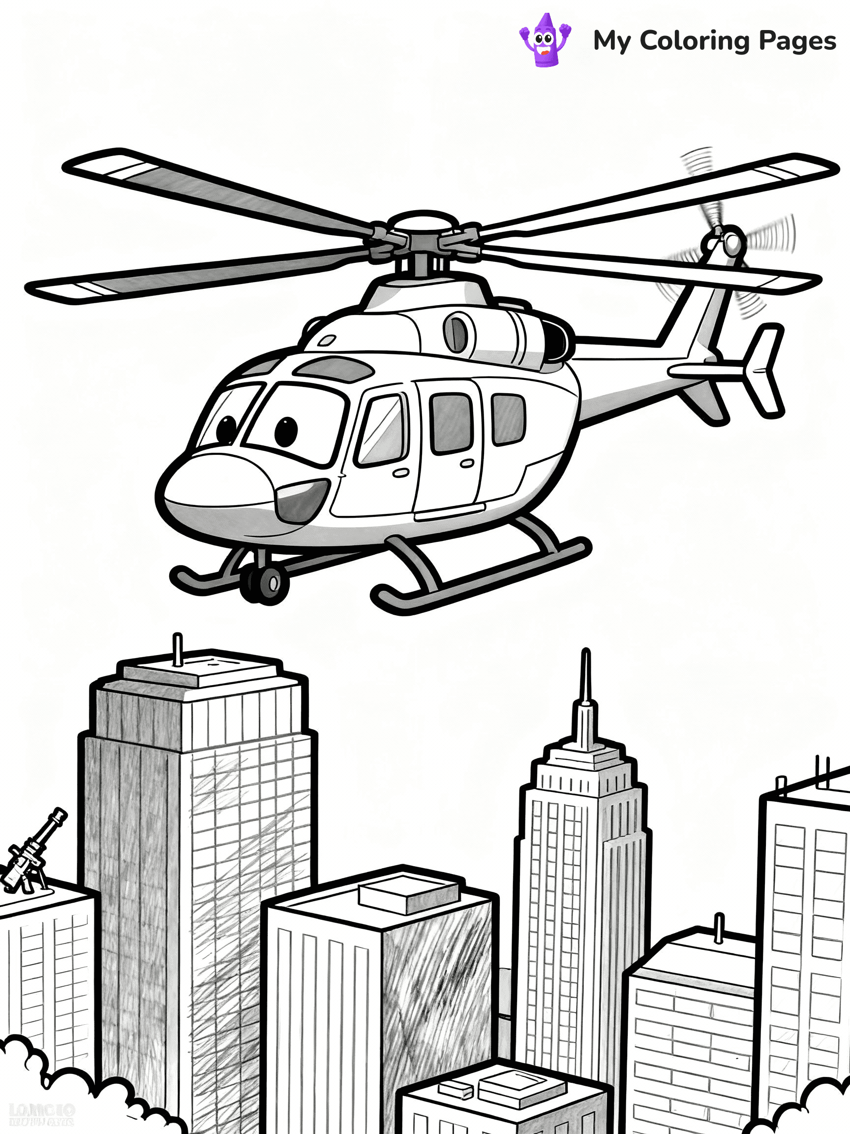 Helicopter Coloring Pages - 1