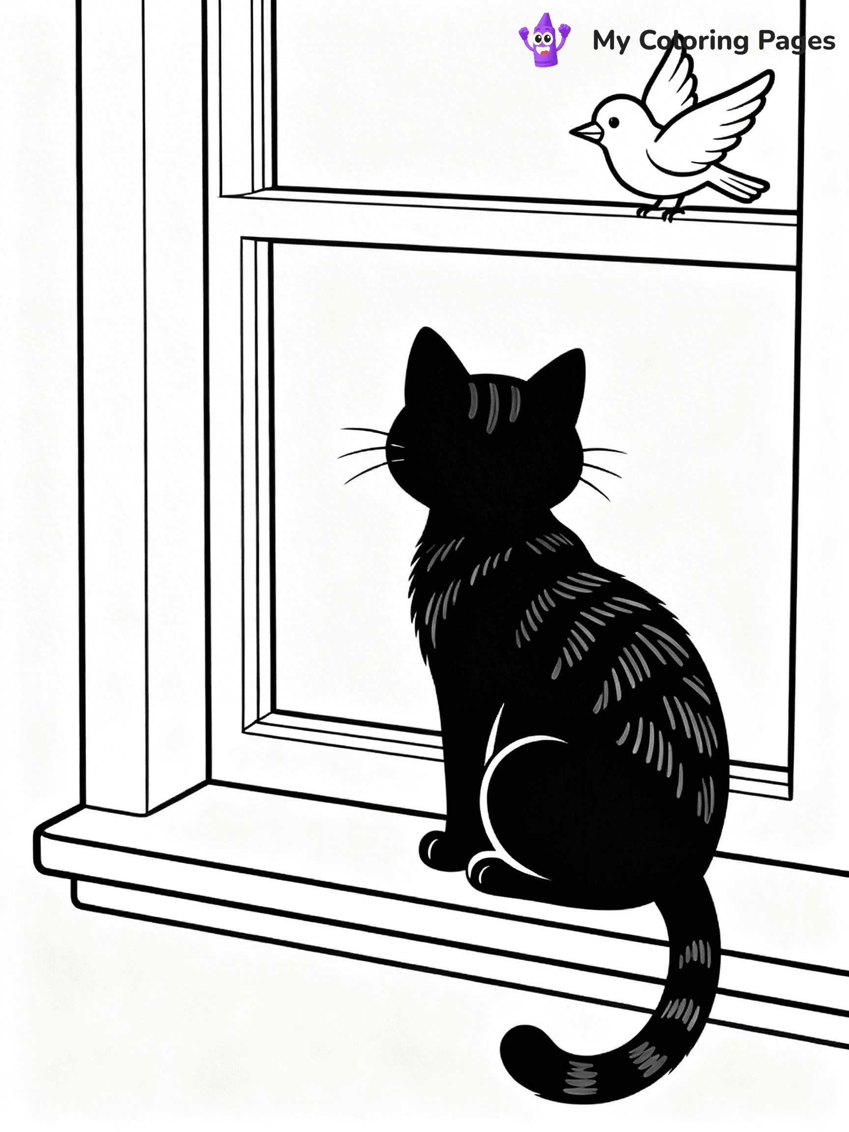 Black Cat Coloring Pages - 12