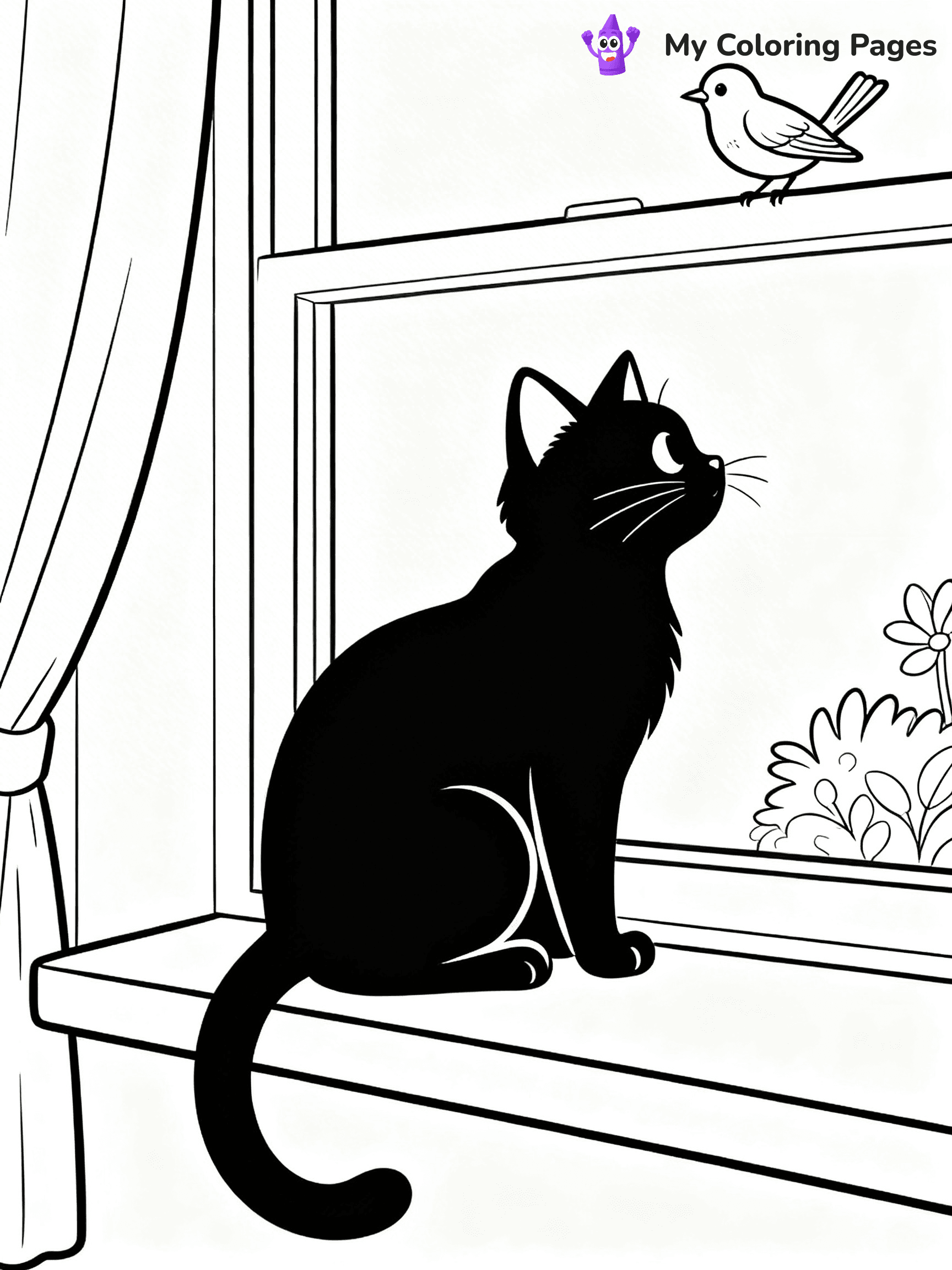 Black Cat Coloring Pages - 11