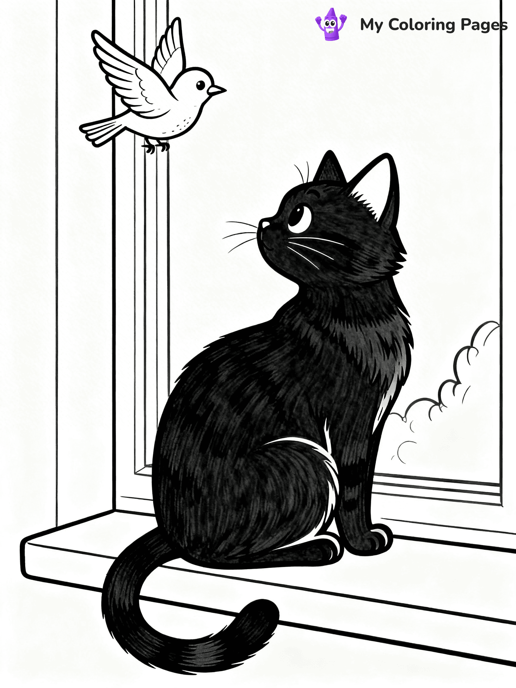 Black Cat Coloring Pages - 10