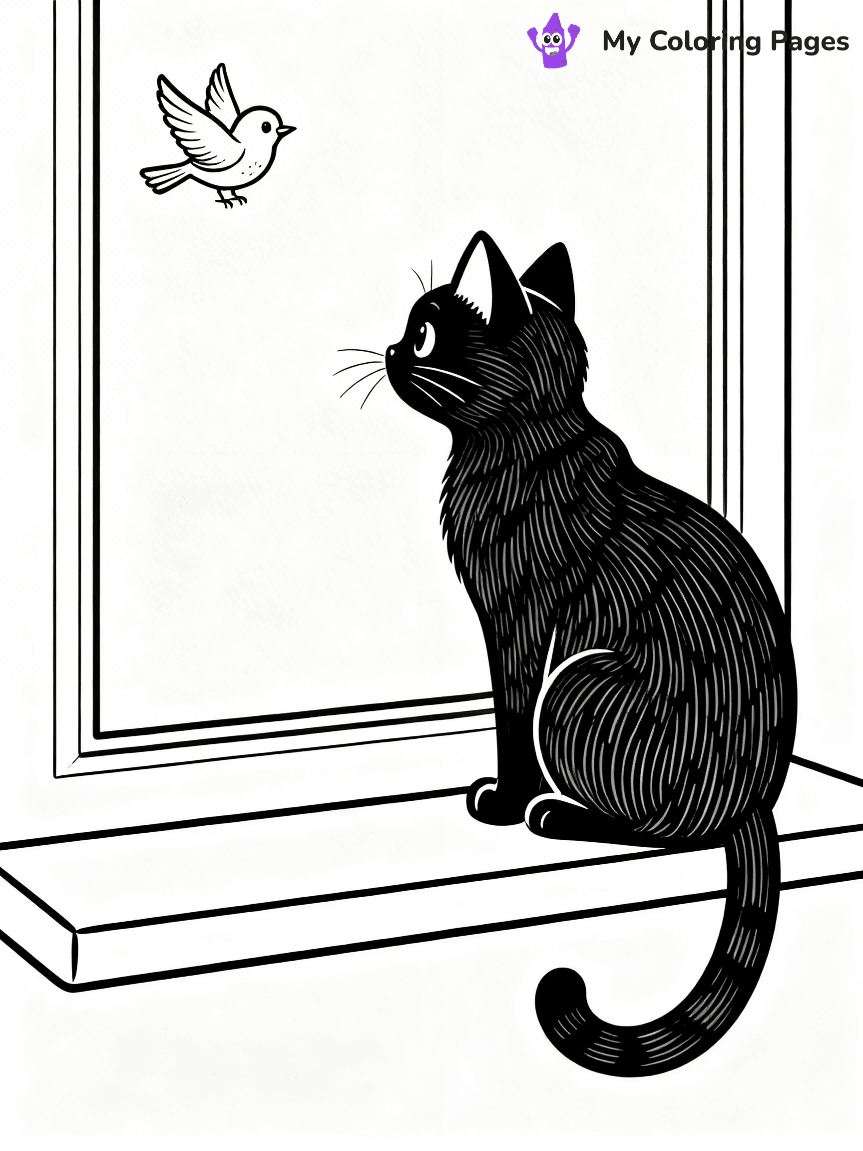 Black Cat Coloring Pages - 9