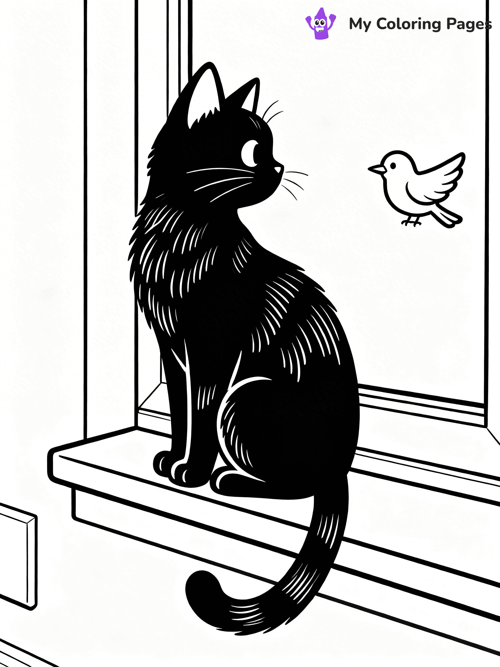 Black Cat Coloring Pages - 8