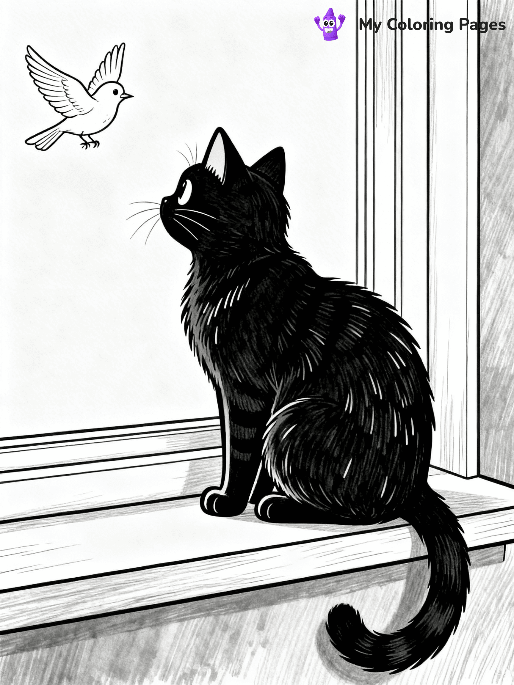 Black Cat Coloring Pages - 7