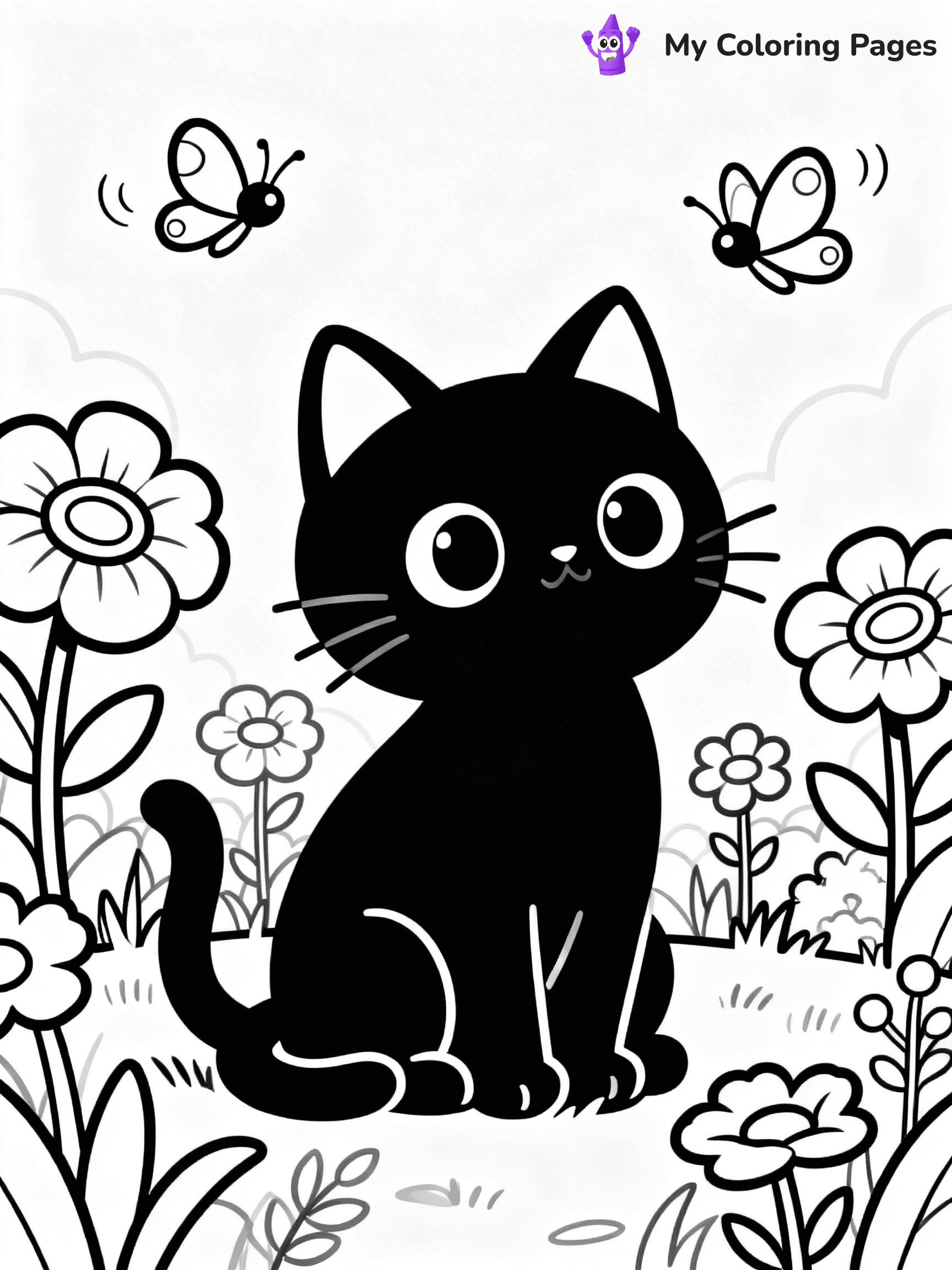 Black Cat Coloring Pages - 1
