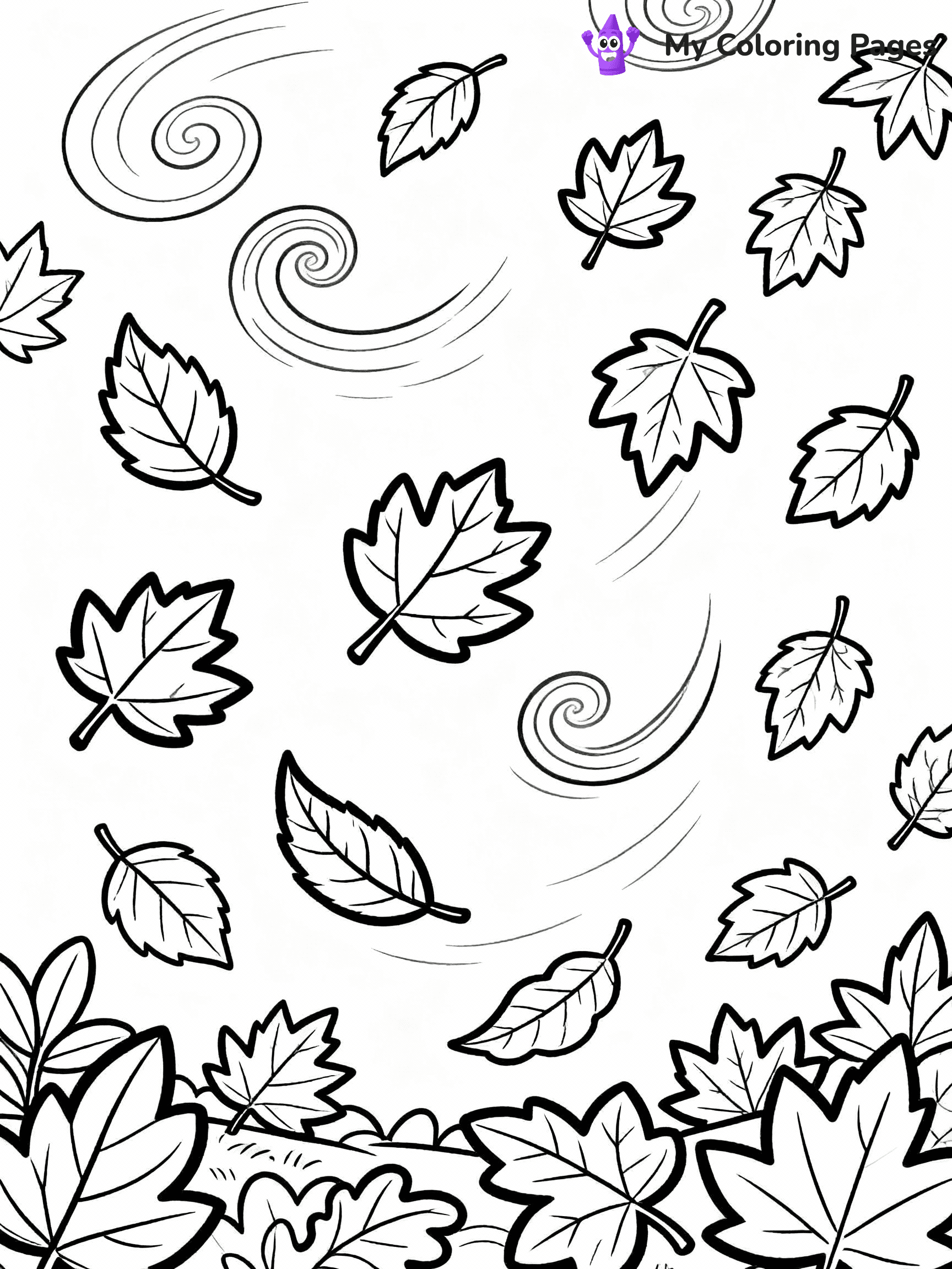 Fall Leaves Coloring Pages - 3