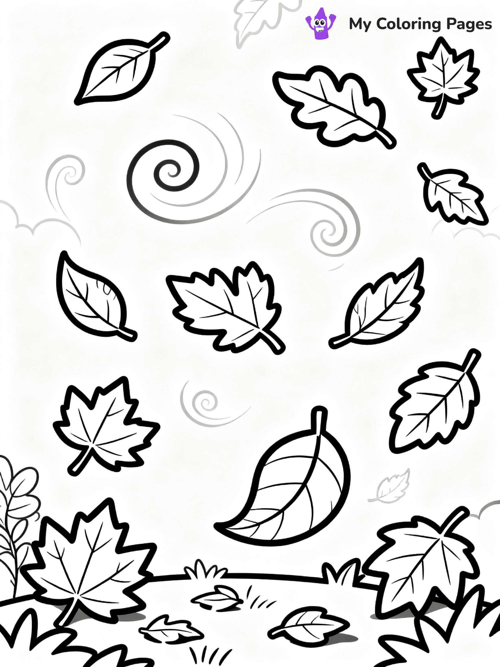 Fall Leaves Coloring Pages - 2