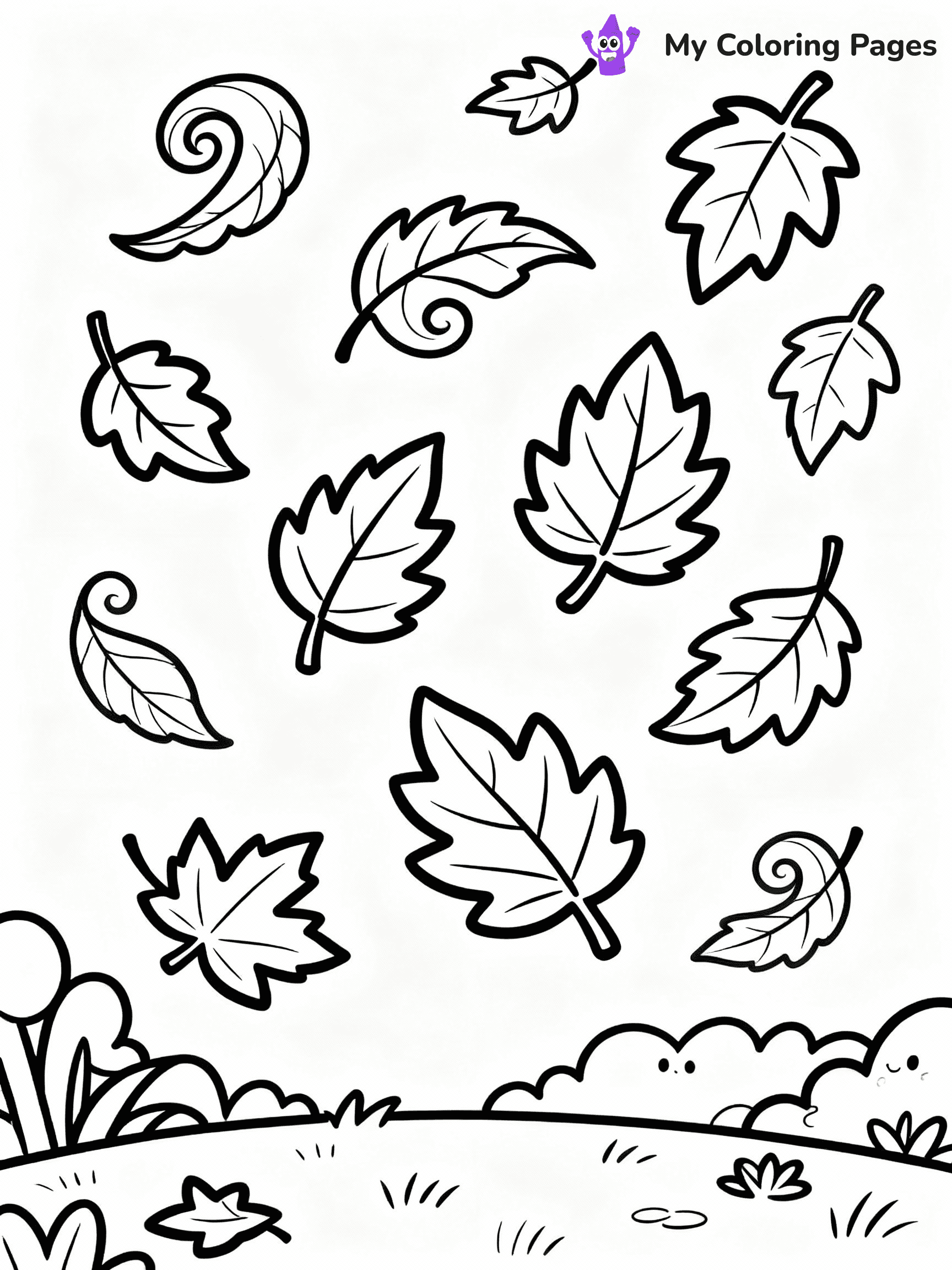 Fall Leaves Coloring Pages - 1