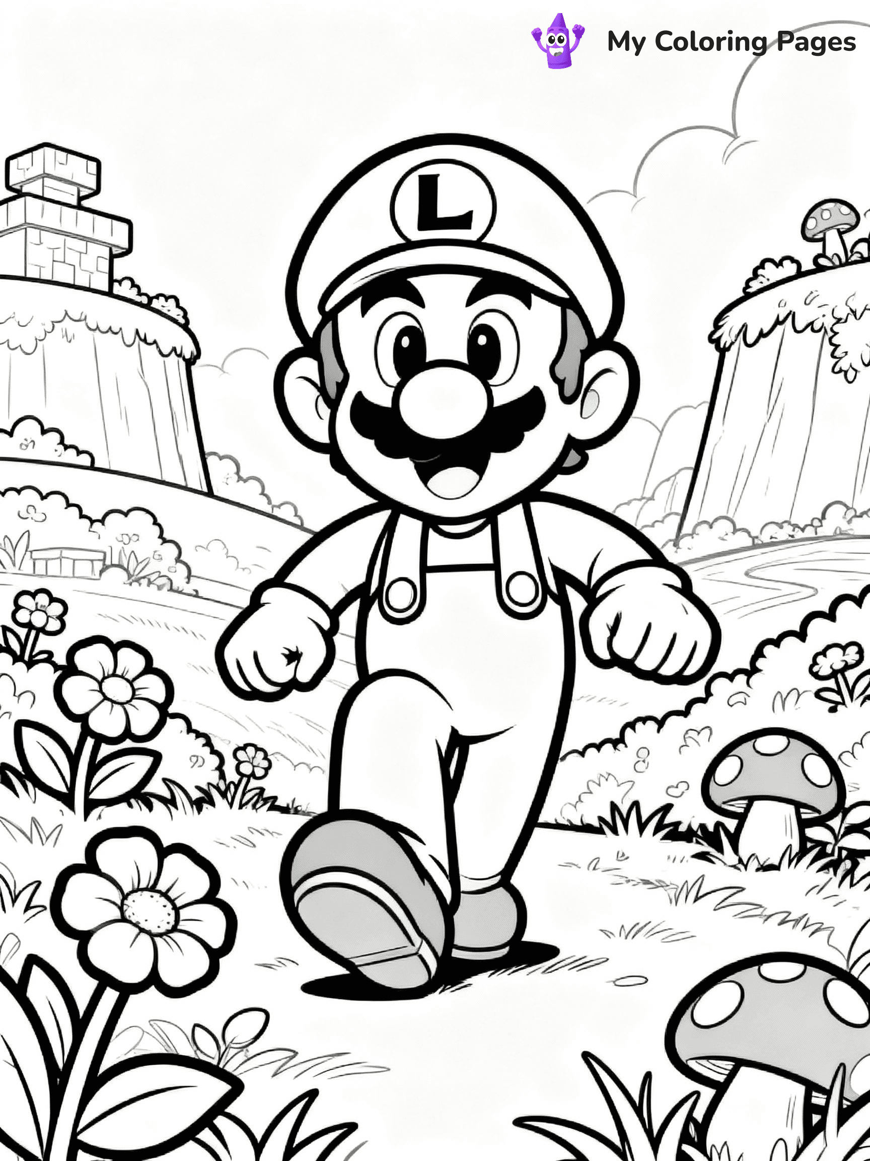 Luigi Coloring Pages - 3