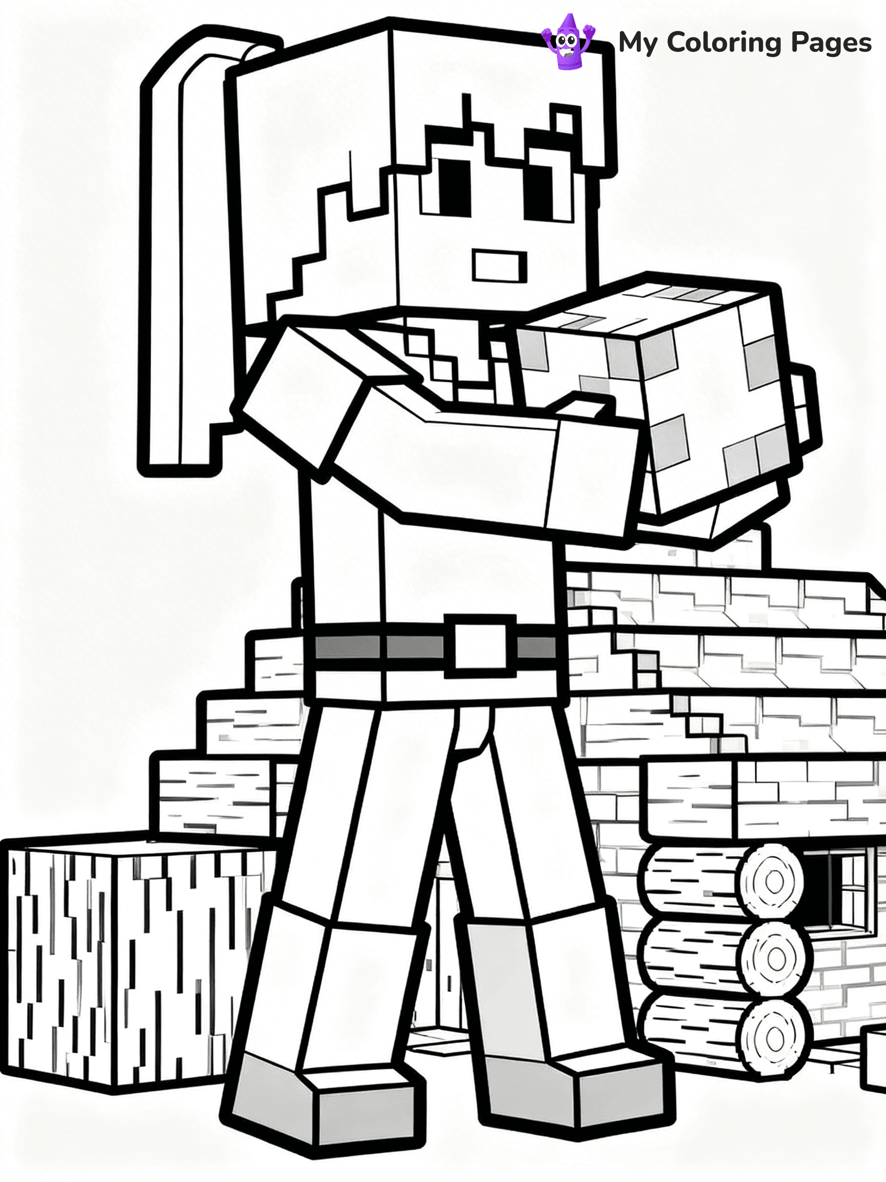 Minecraft Alex Coloring Pages - 6
