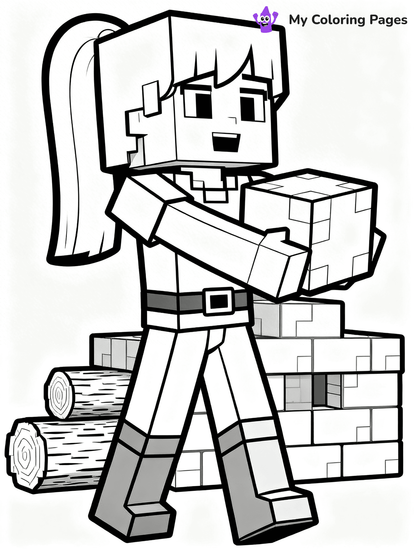 Minecraft Alex Coloring Pages - 4
