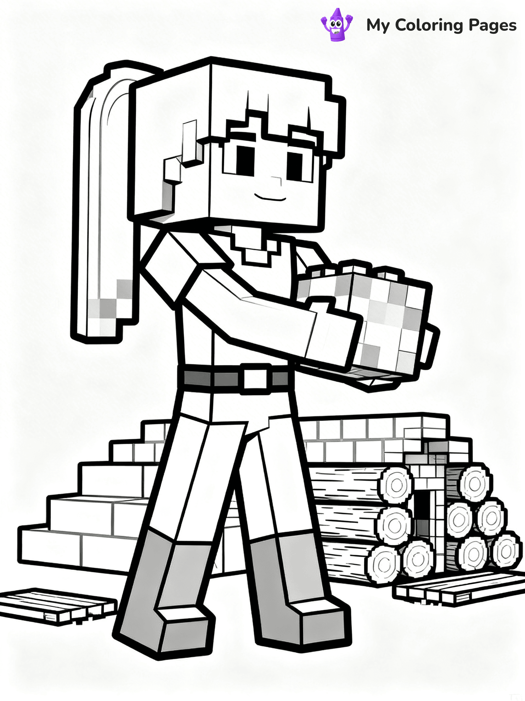 Minecraft Alex Coloring Pages - 3